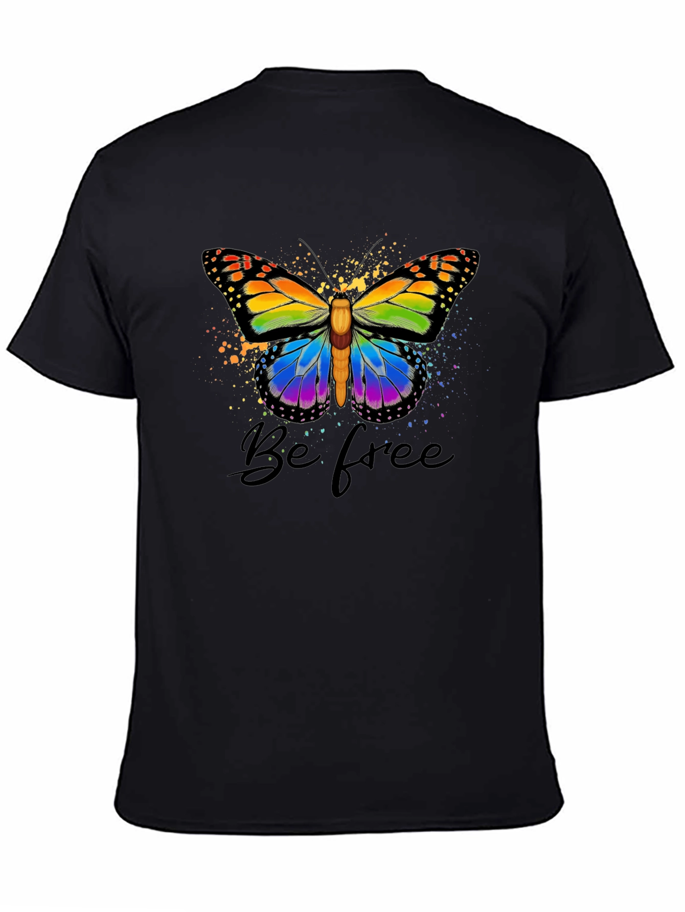 Be Free Butterfly Graphic Tee - Black T-Shirt