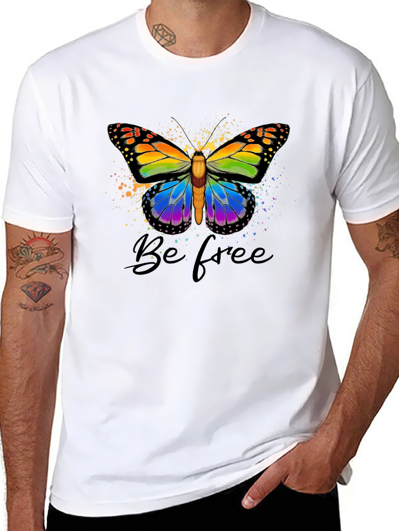 Be Free Butterfly Graphic Tee - Black T-Shirt