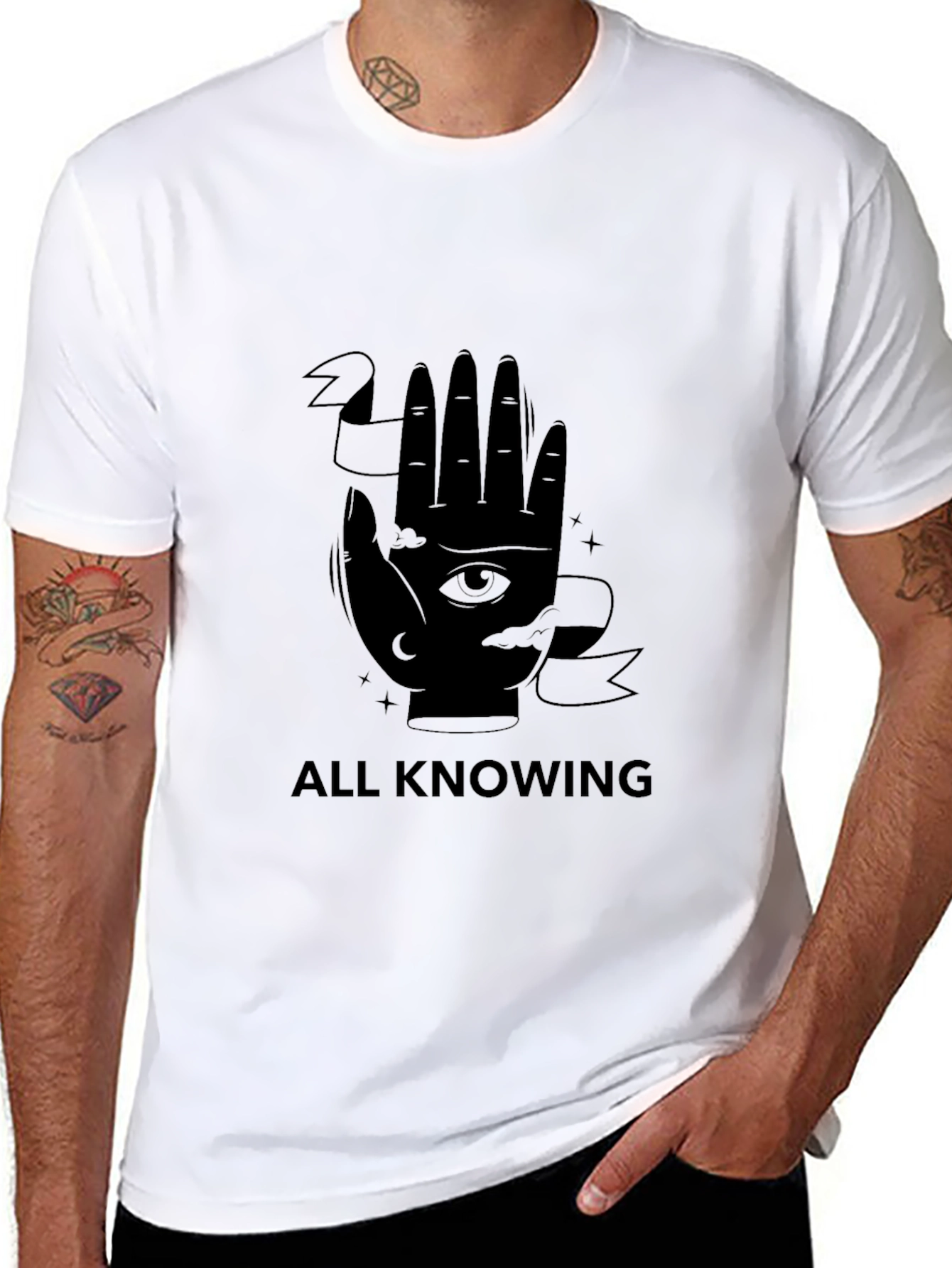 All Knowing Graphic Tee - Stylish Black T-Shirt