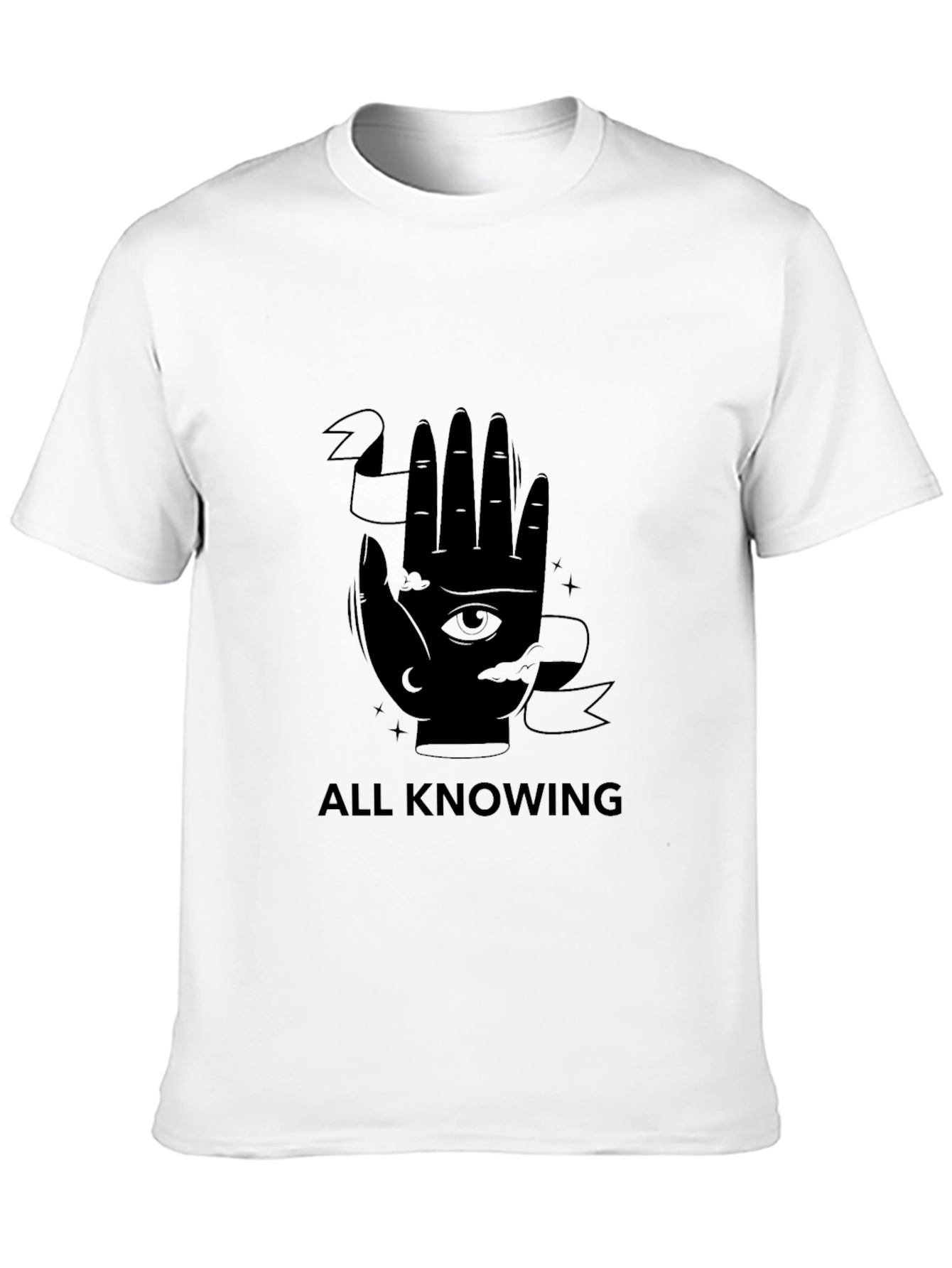 All Knowing Graphic Tee - Stylish Black T-Shirt
