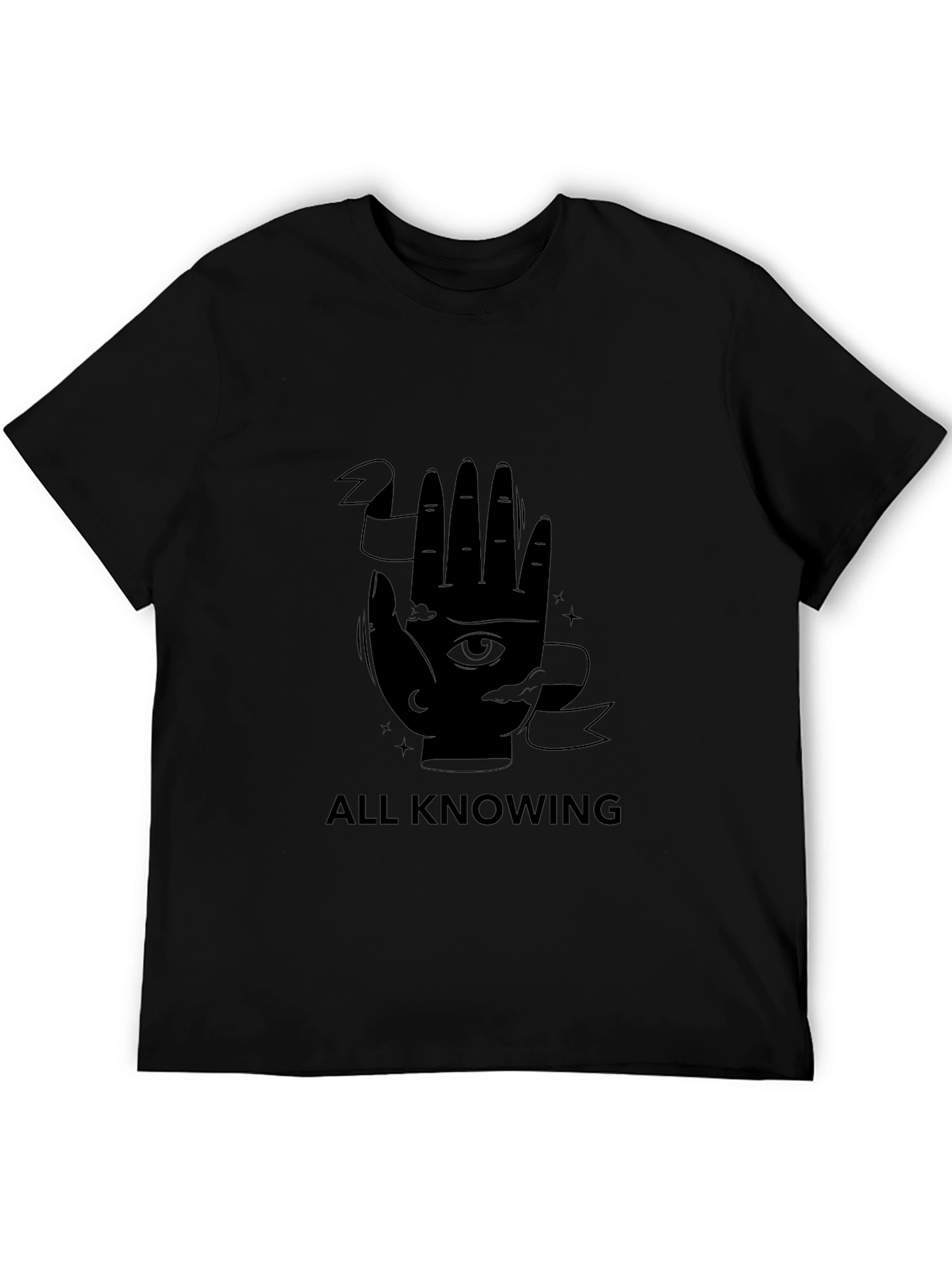 All Knowing Graphic Tee - Stylish Black T-Shirt