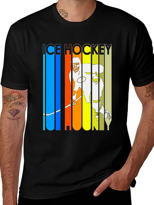 Ice Hockey Graphic Tee - Vintage Style Jersey