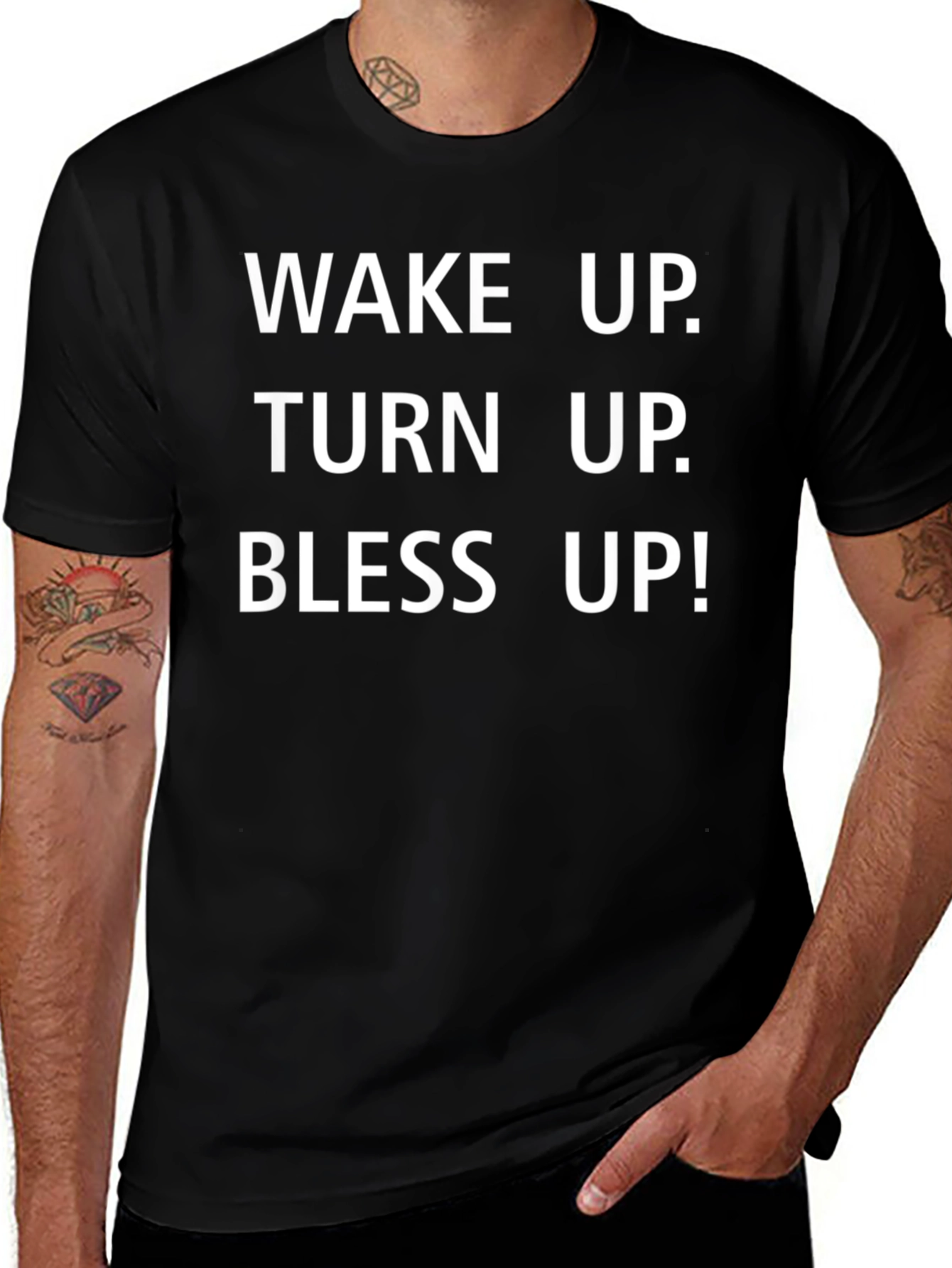 Wake Up Turn Up Bless Up Graphic Tee