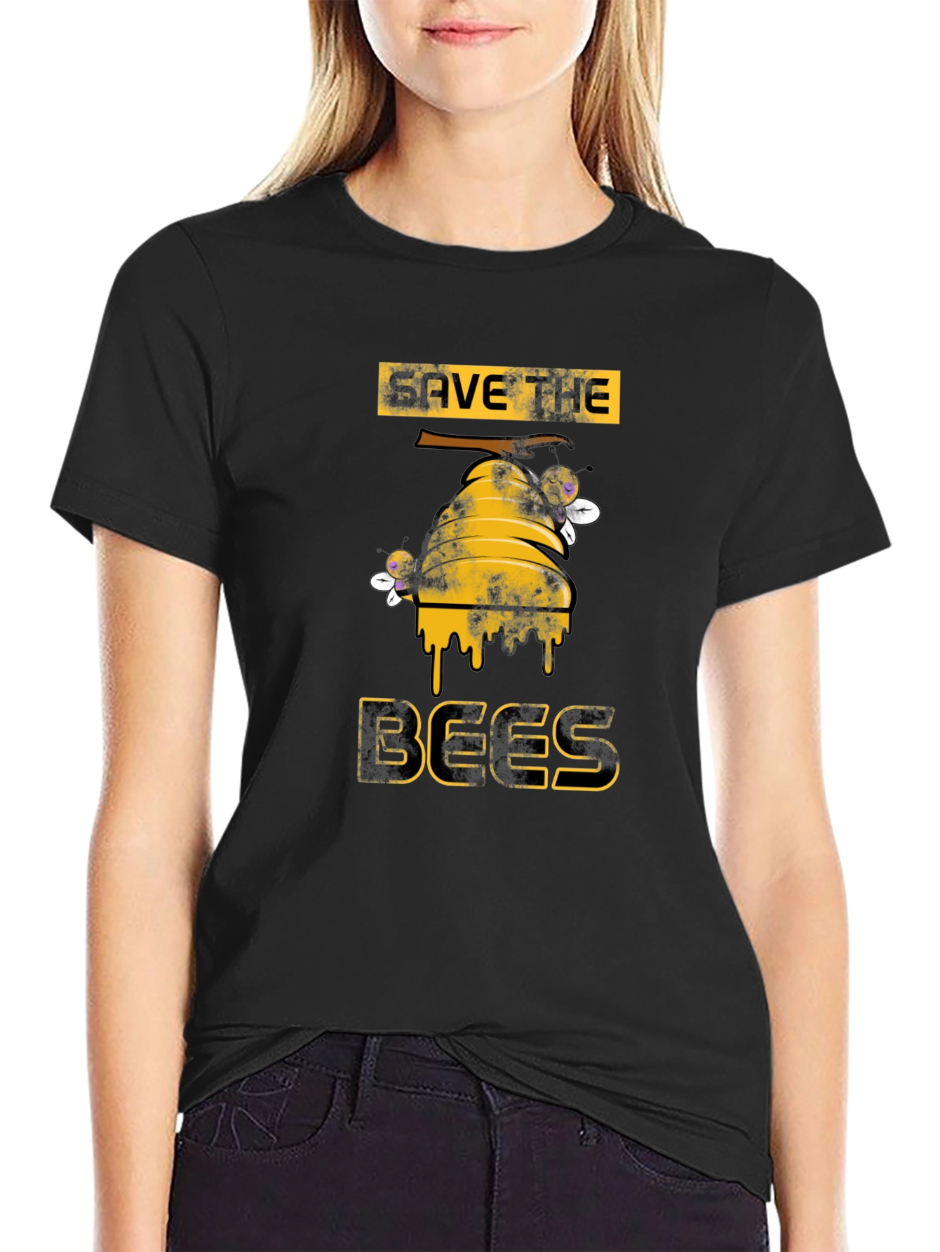 Save the Bees Graphic T-Shirt - Black