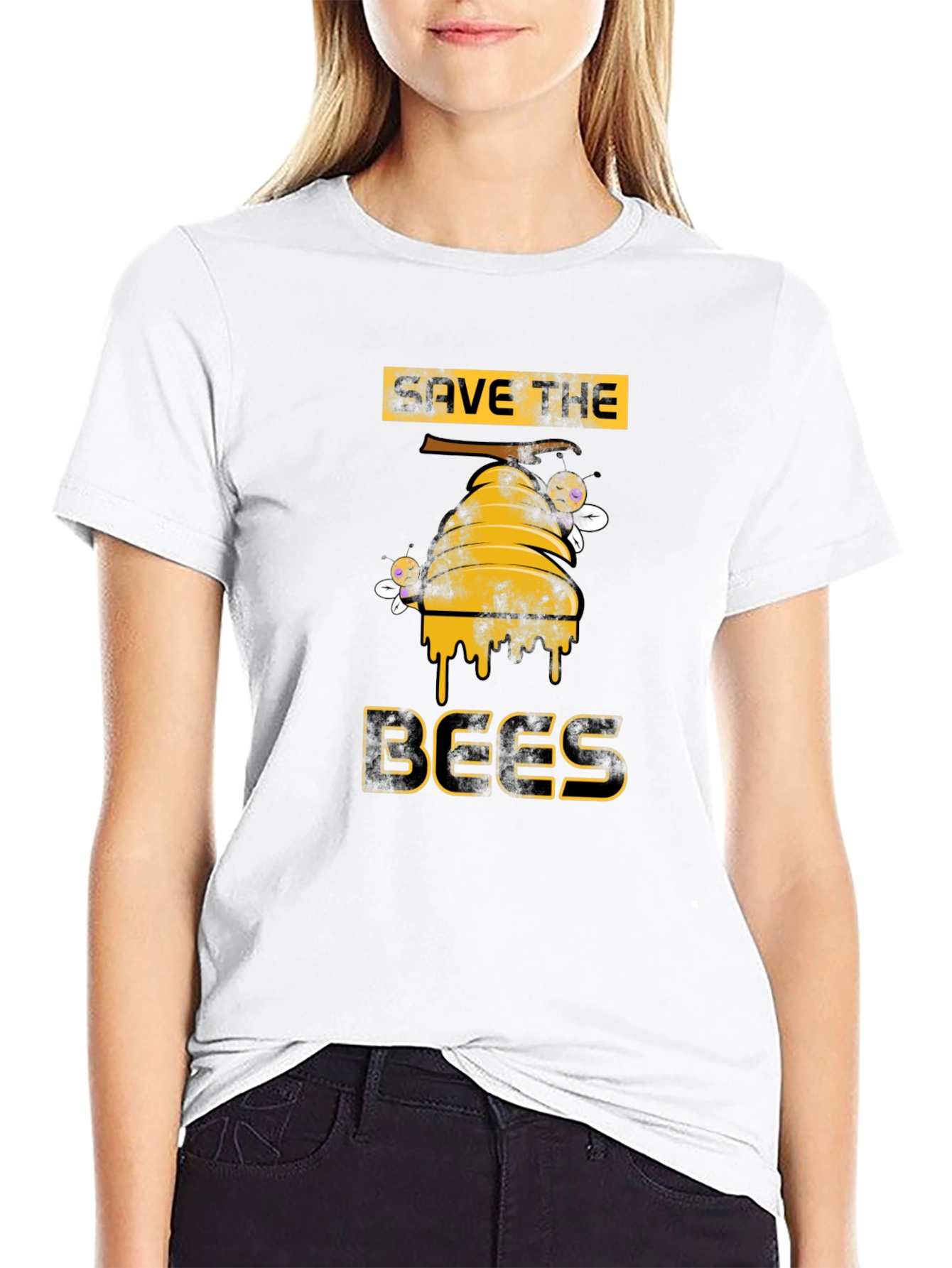 Save the Bees Graphic T-Shirt - Black