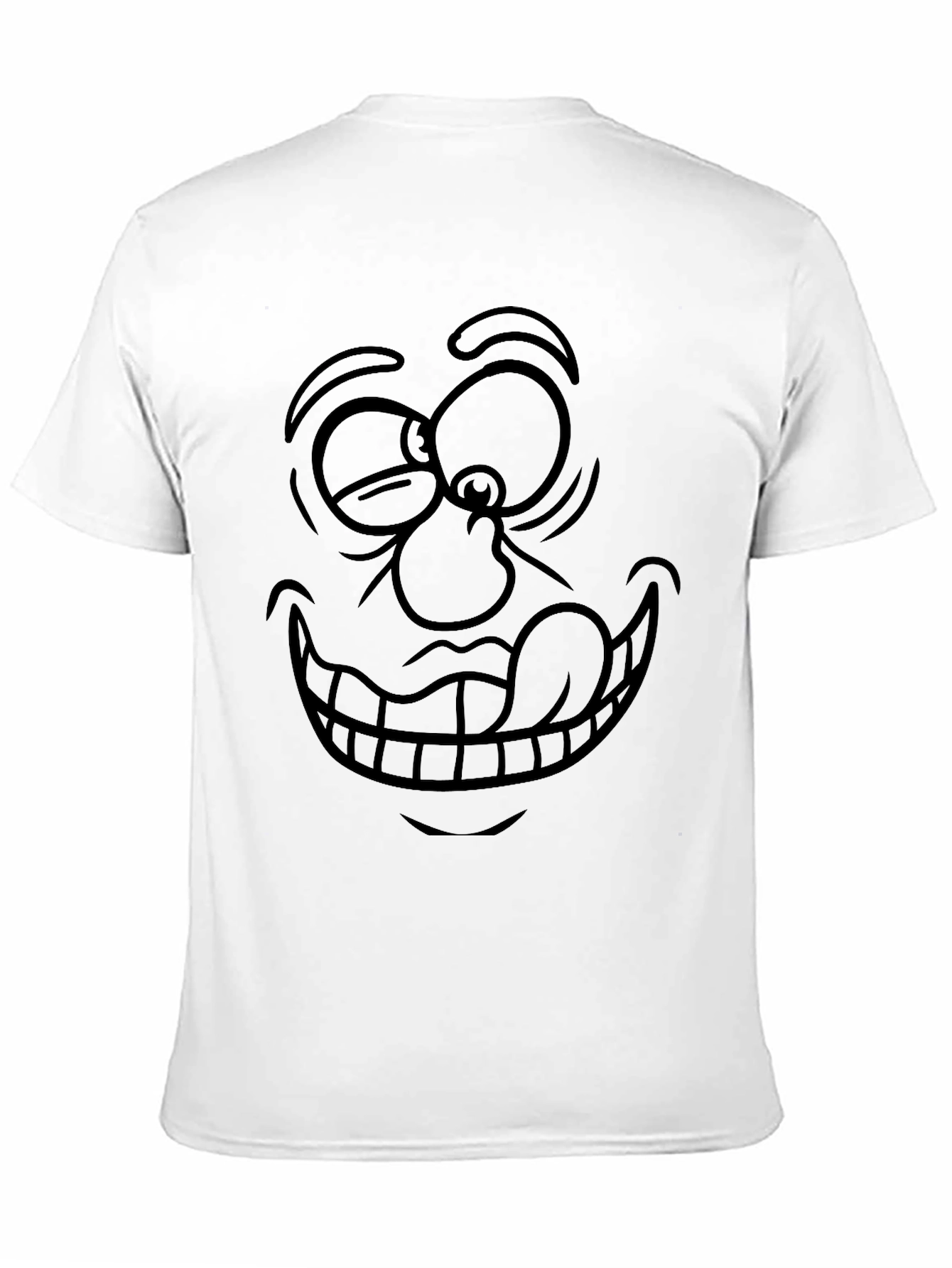 Funny Face Graphic Tee - Black Cotton T-Shirt