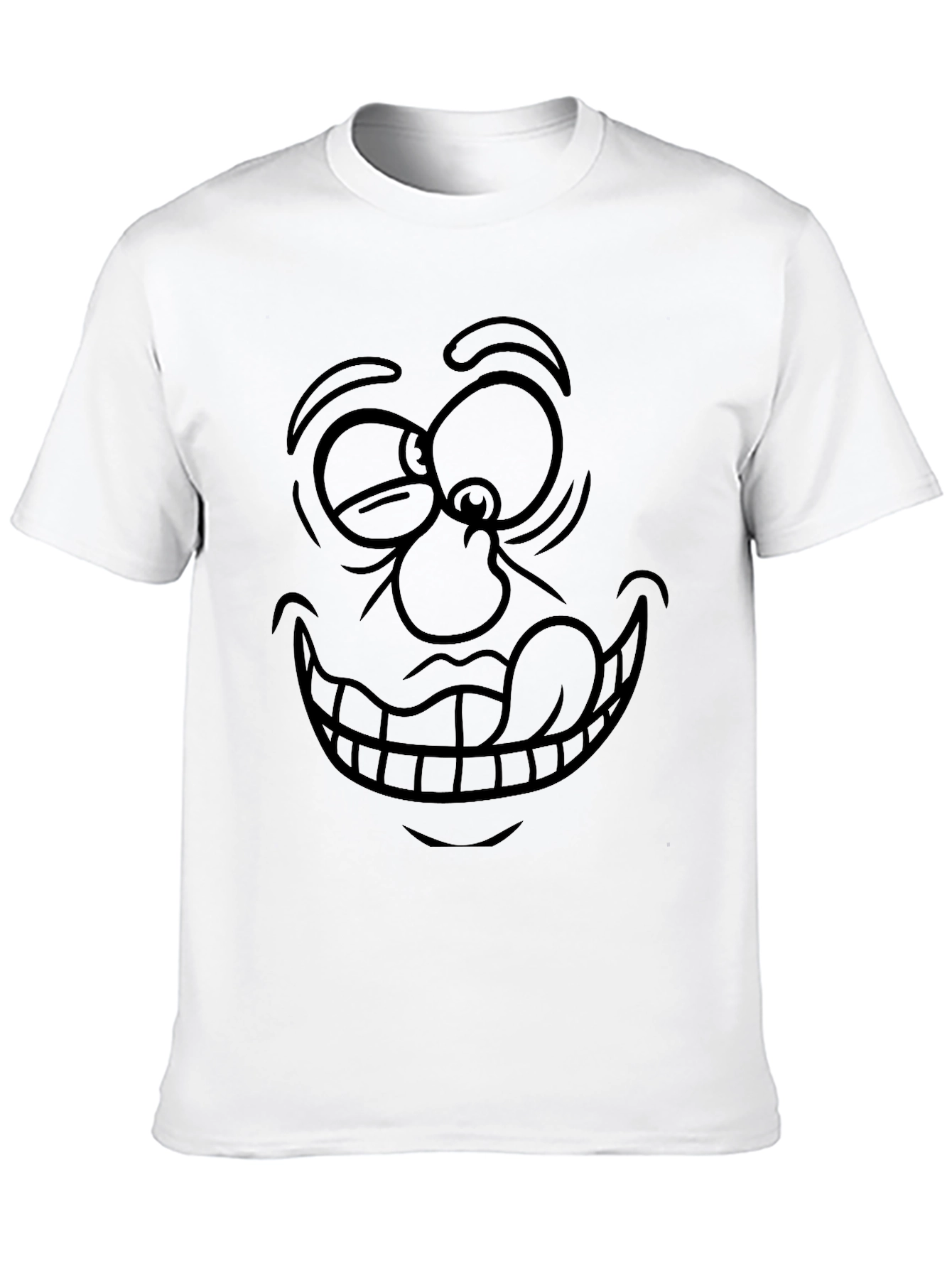 Funny Face Graphic Tee - Black Cotton T-Shirt