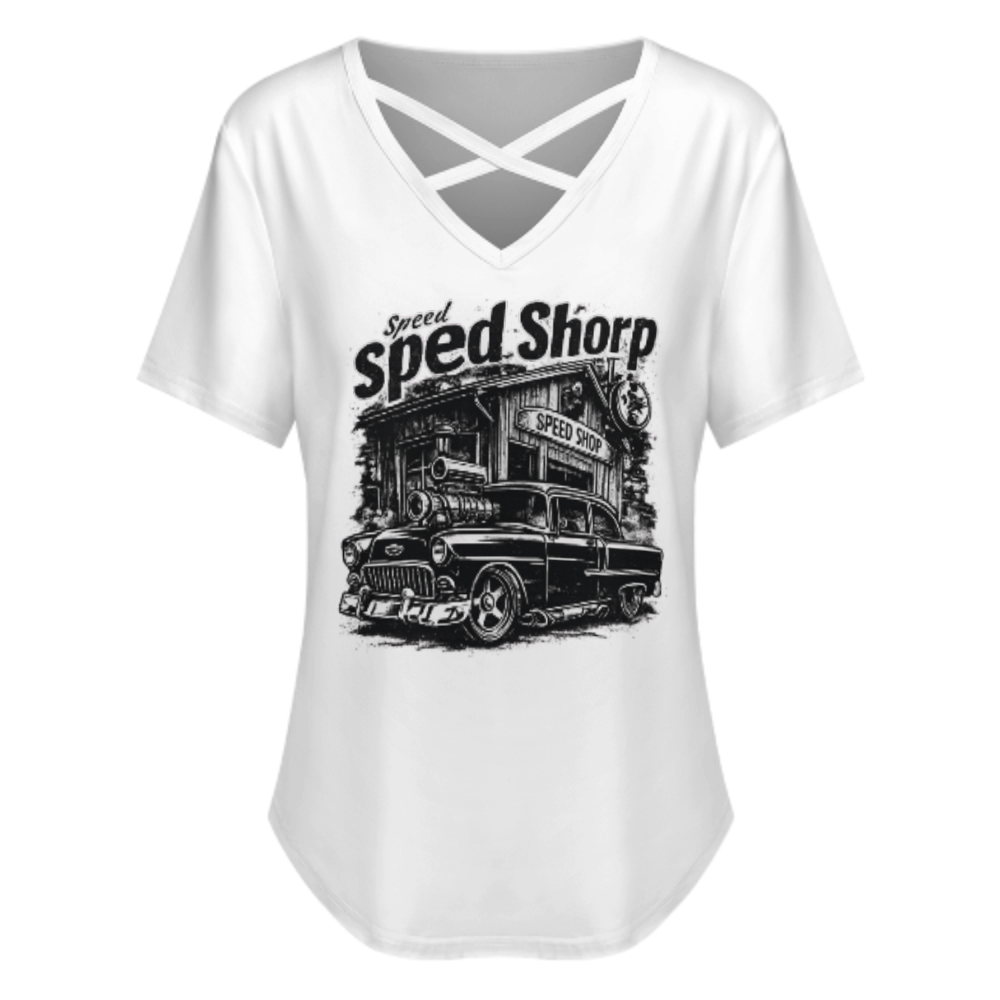 Vintage Speed Shop Hot Rod Tee | Classic Muscle Car Graphic Shirt | Retro Garage Automotive T-Shirt(z850)