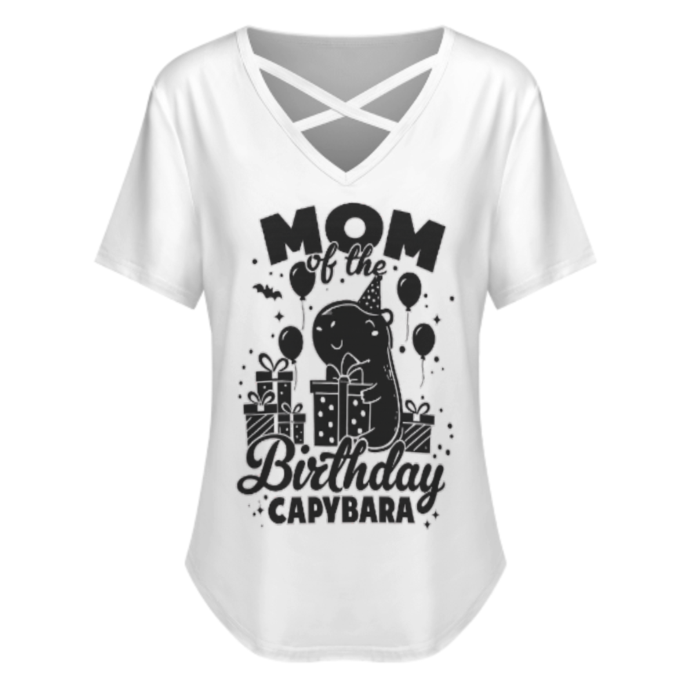 Mom Of The Birthday Capybara Shirt – Cute Party Animal Graphic Tee for Moms(z842)