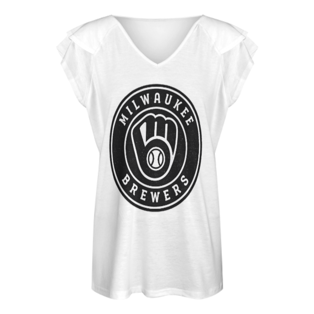 Milwaukee Brewers Vintage Baseball Graphic Tee – Classic Sports Fan Shirt for Women(z810)