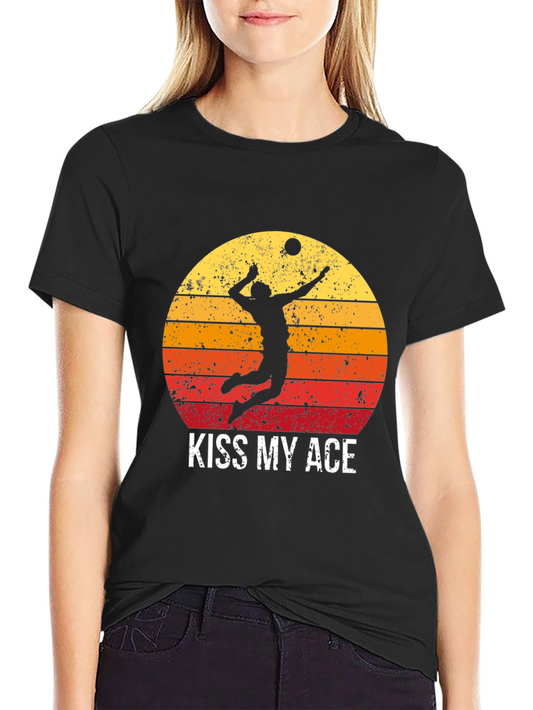 Volleyball Player Kiss My Ace Graphic T-Shirt
