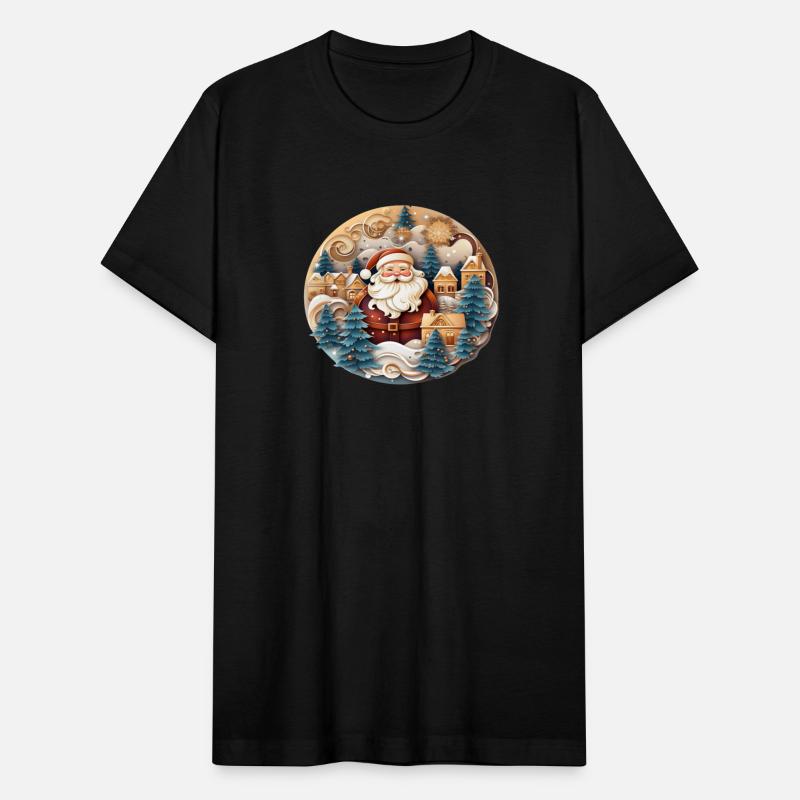 3D christmas sticker circle Santa Claus