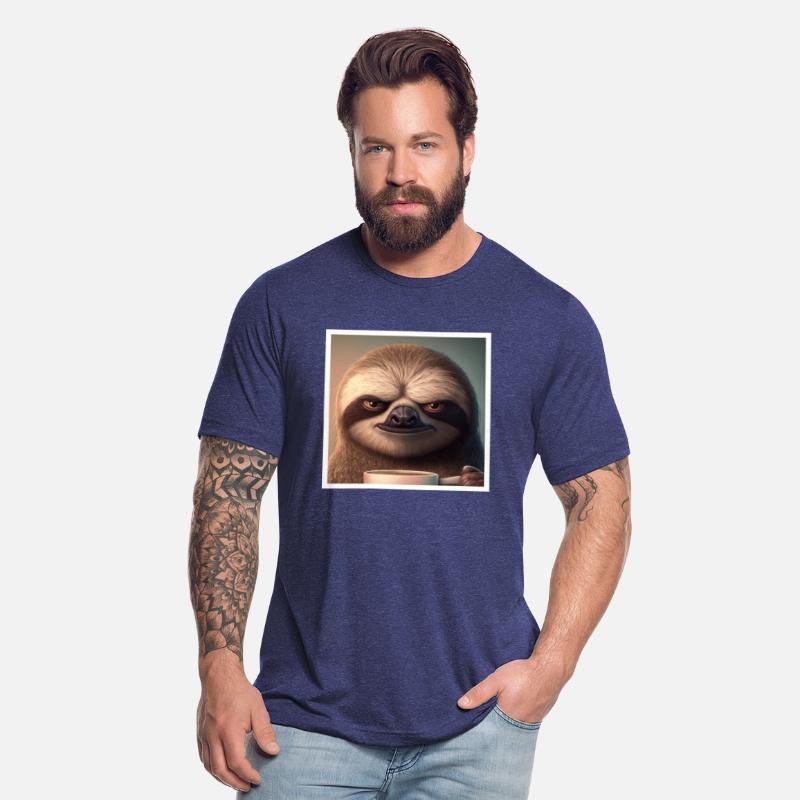 3d Sloth grumpy Coffee I hate people good morning