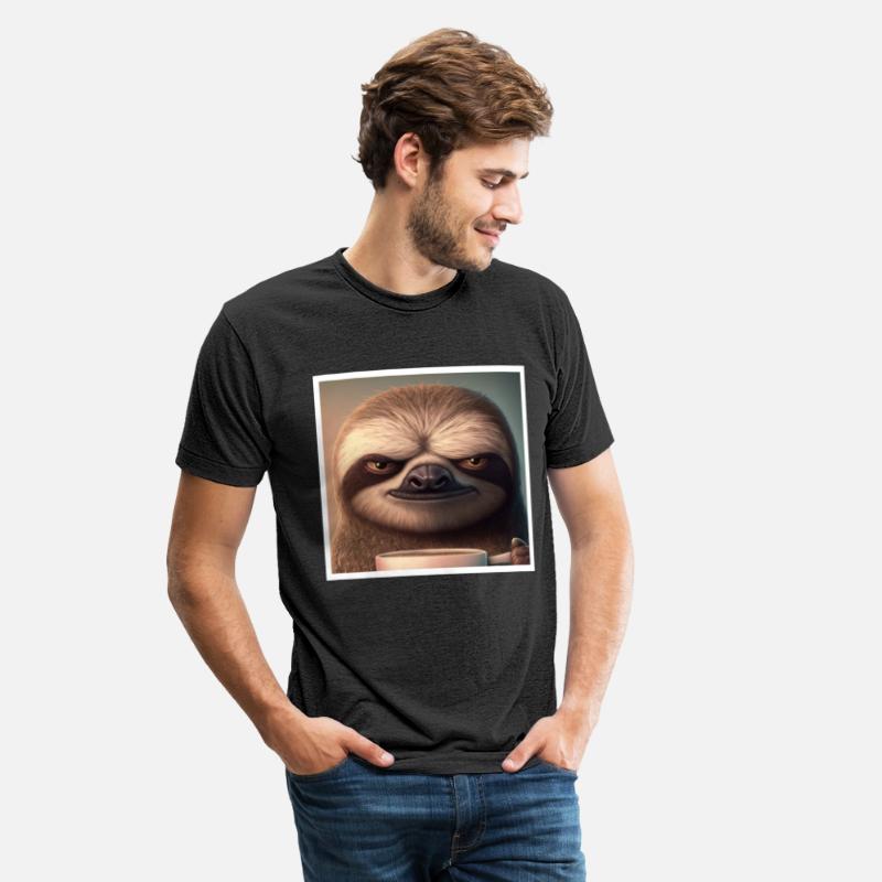 3d Sloth grumpy Coffee I hate people good morning