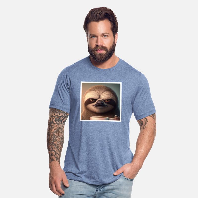 3d Sloth grumpy Coffee I hate people good morning