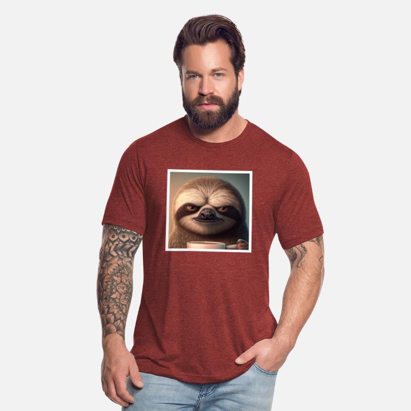 3d Sloth grumpy Coffee I hate people good morning