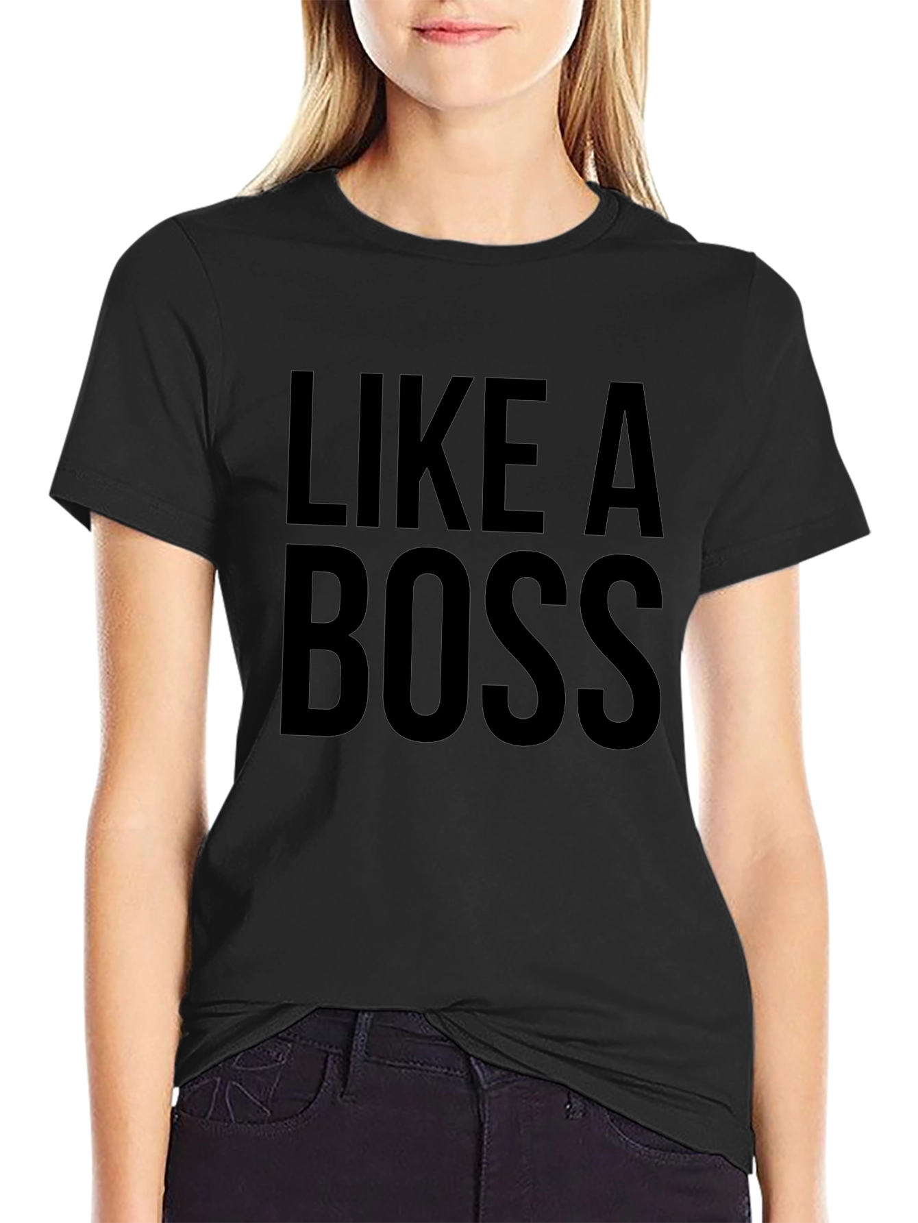 Like a Boss Black Graphic T-Shirt