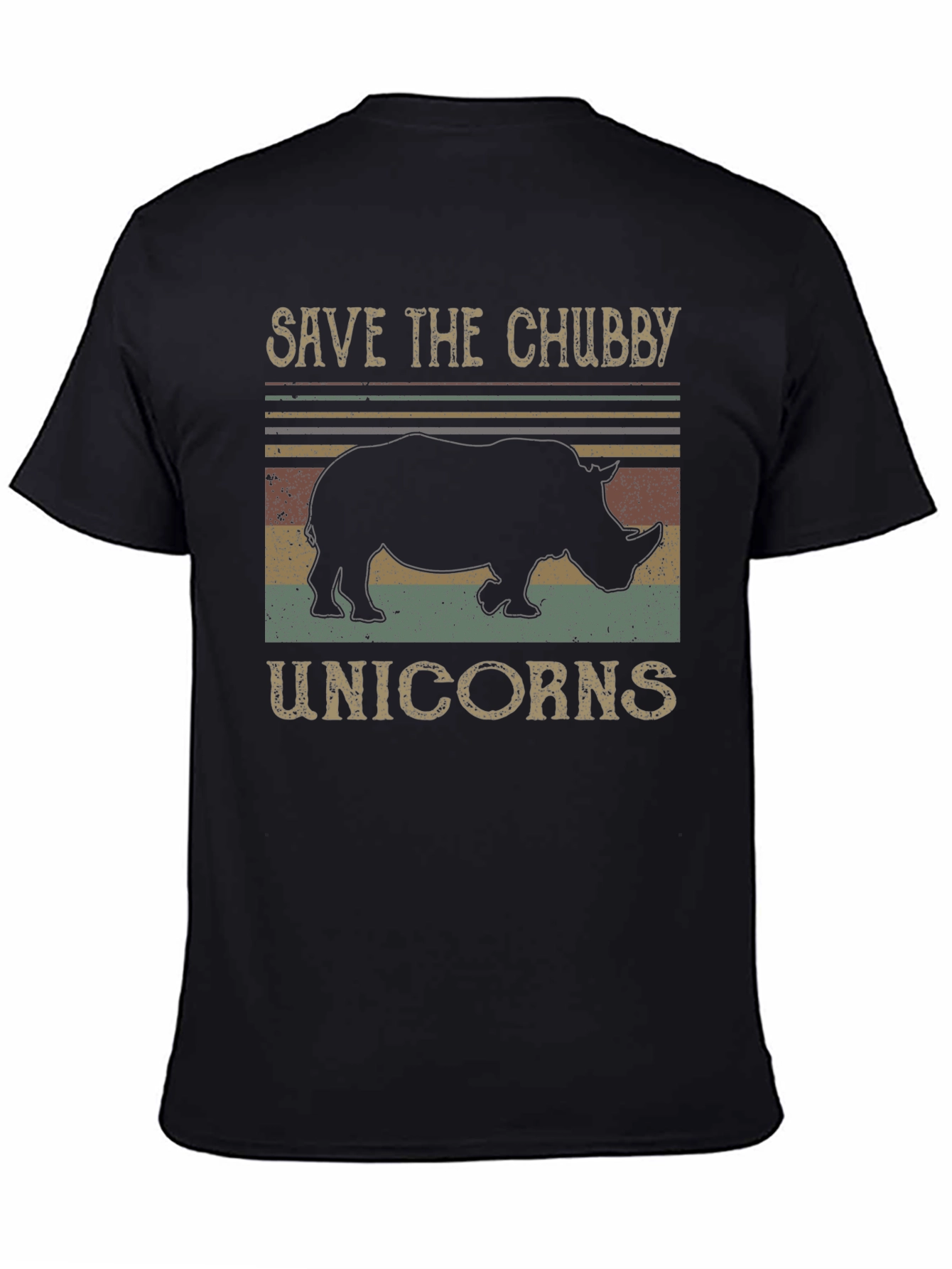Save the Chubby Unicorns Black T-Shirt