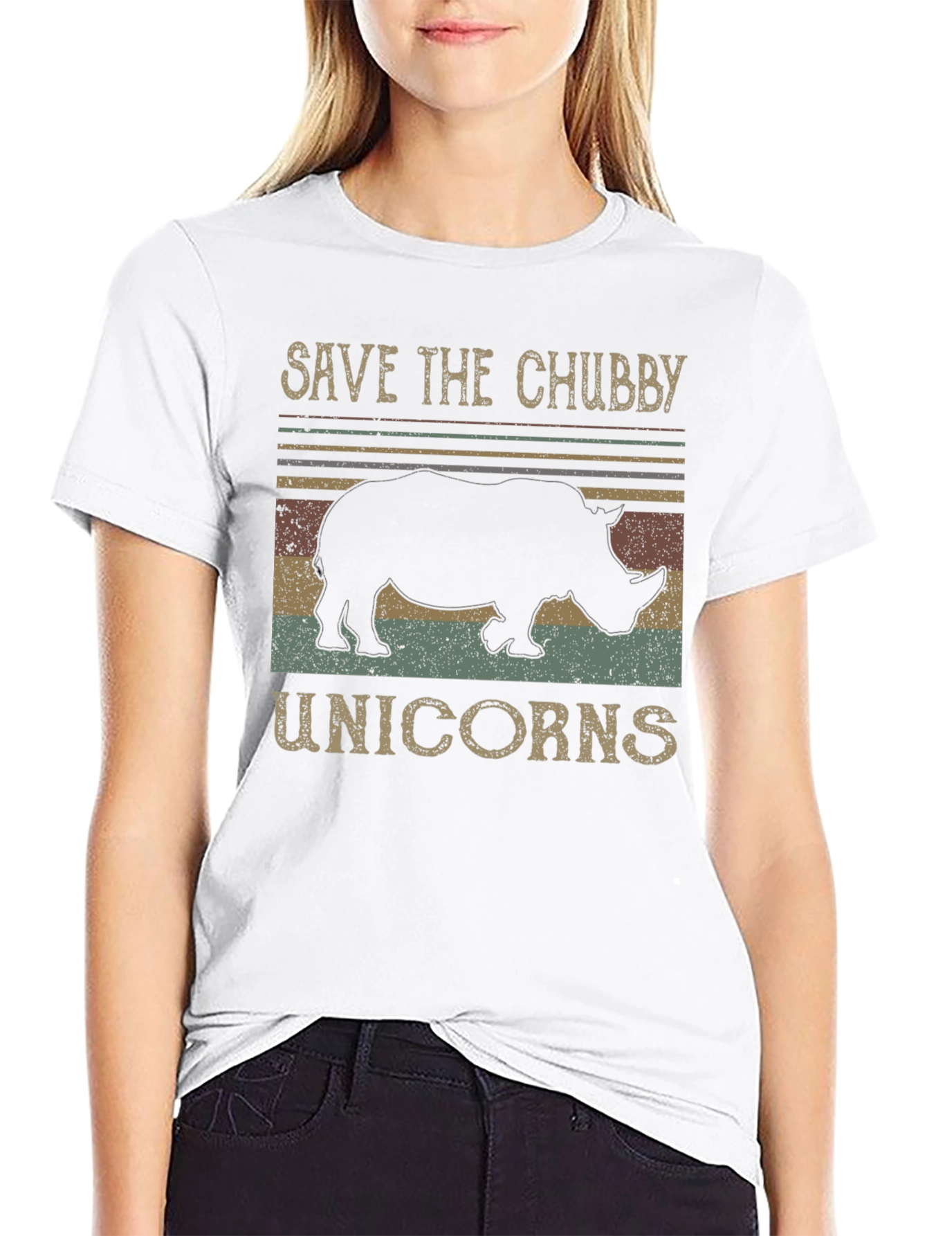 Save the Chubby Unicorns Black T-Shirt