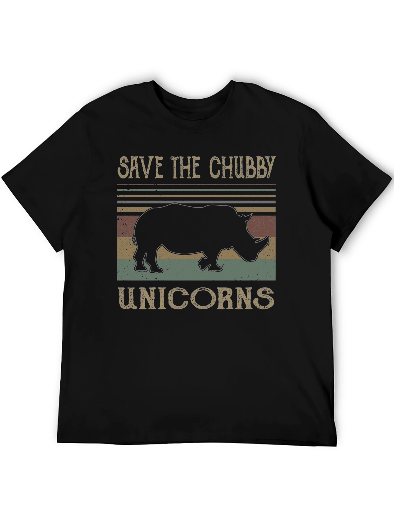 Save the Chubby Unicorns Black T-Shirt