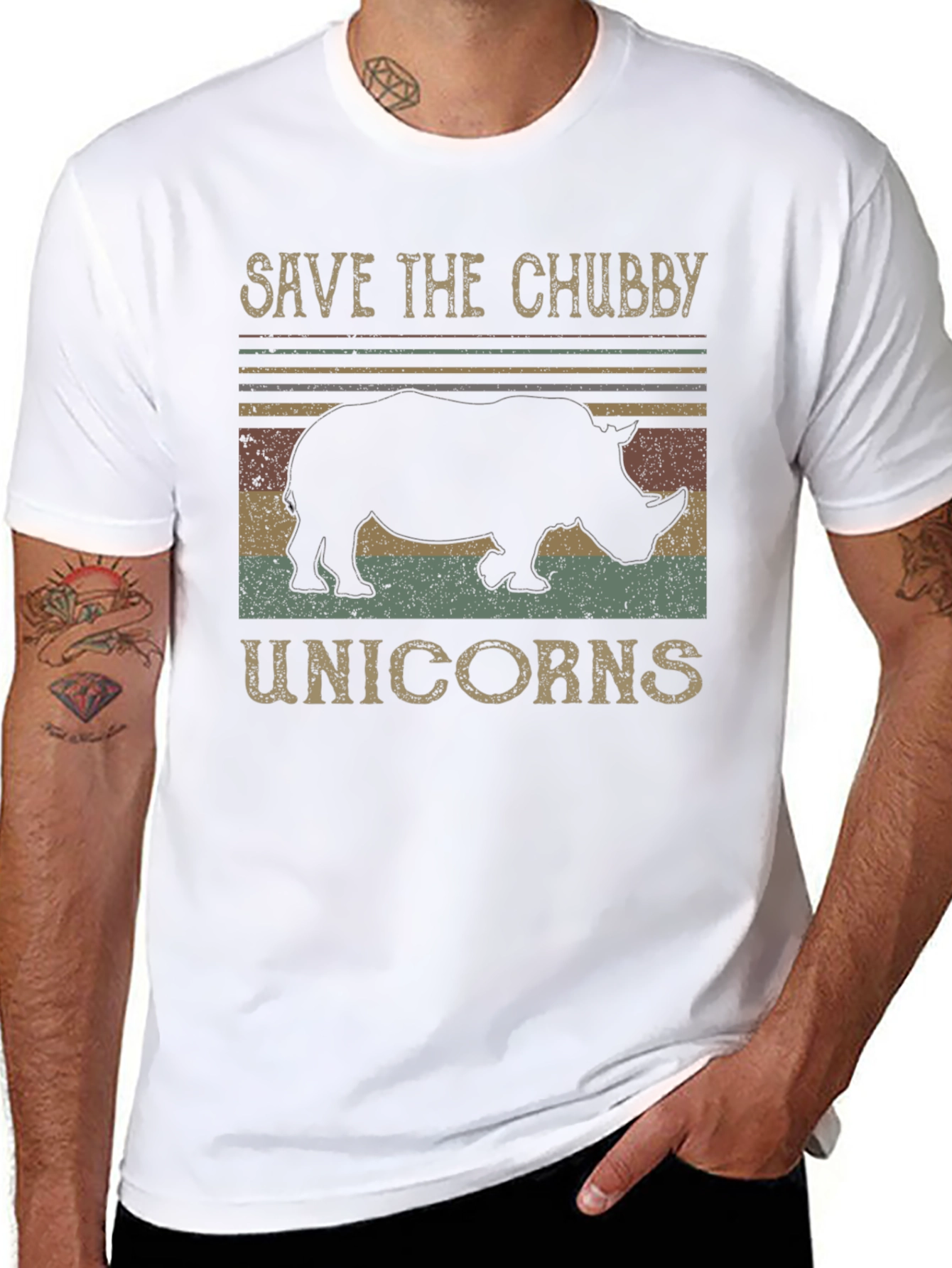 Save the Chubby Unicorns Black T-Shirt