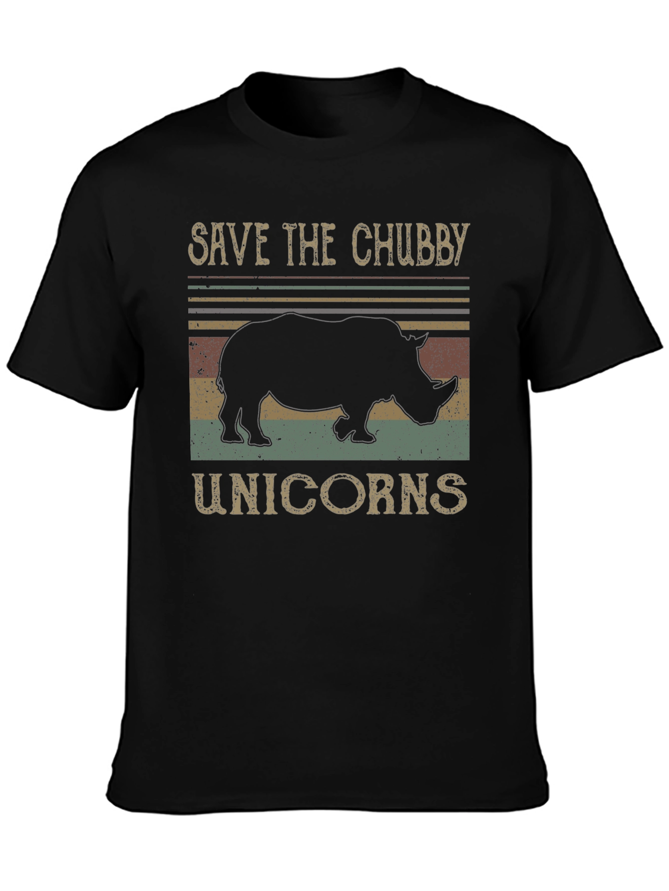 Save the Chubby Unicorns Black T-Shirt