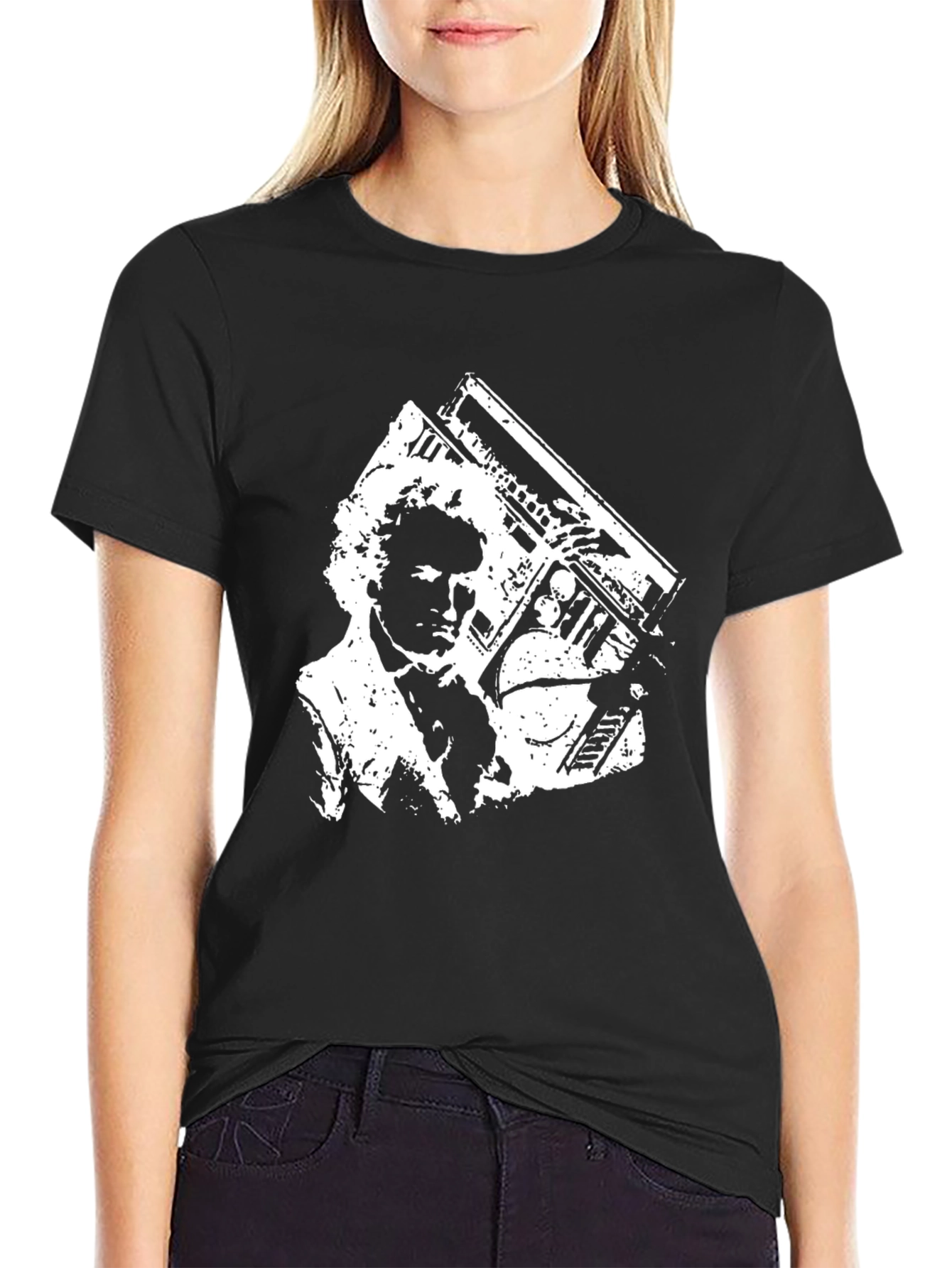 Retro Boombox Graphic Tee - Classic Hip Hop Style