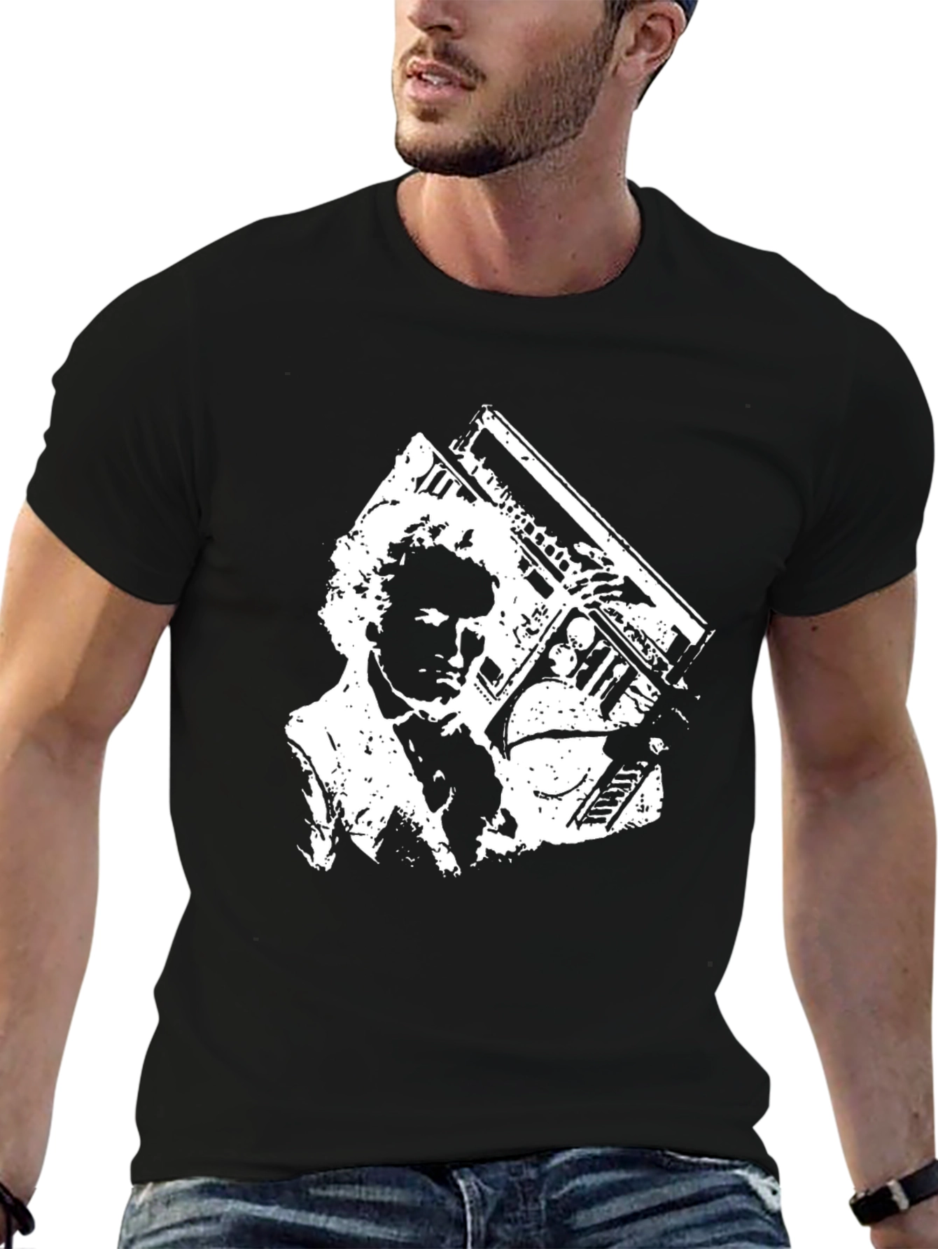 Retro Boombox Graphic Tee - Classic Hip Hop Style