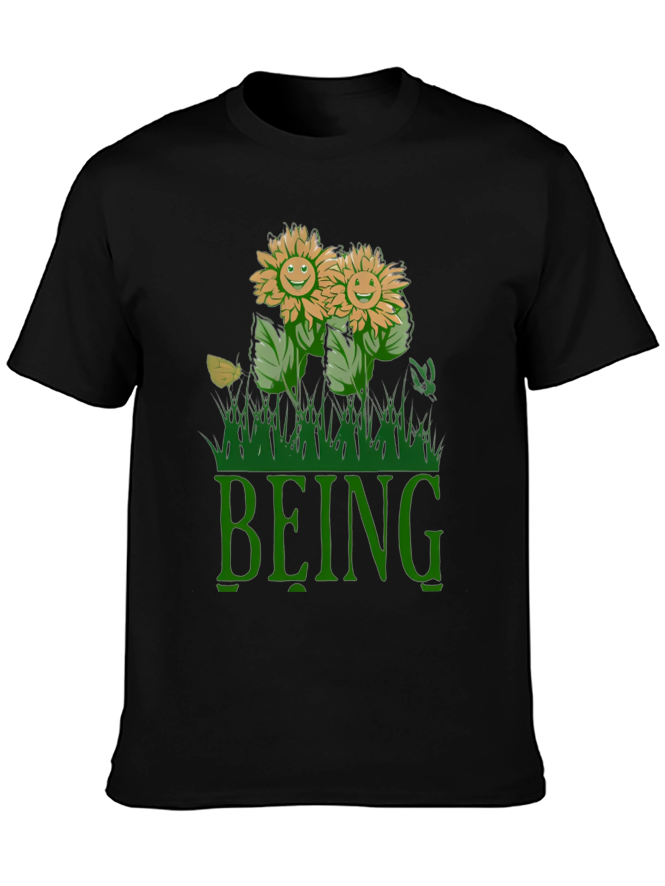 Being Happy Sunflowers Graphic T-Shirt
