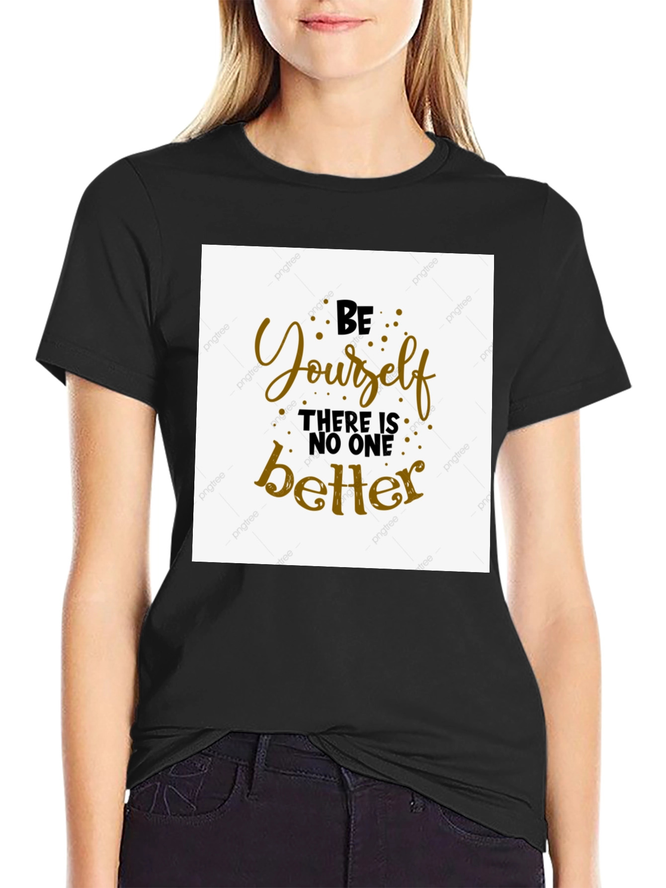 Be Yourself Graphic Tee - Black Cotton T-Shirt