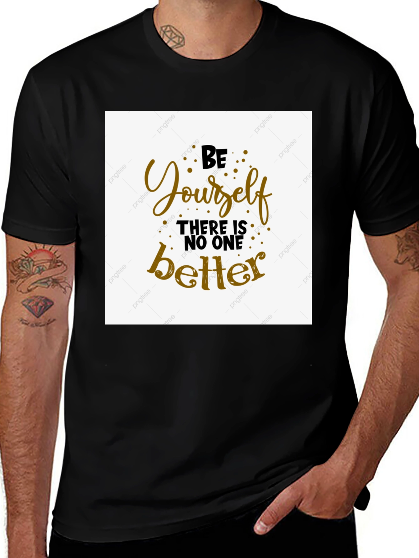 Be Yourself Graphic Tee - Black Cotton T-Shirt