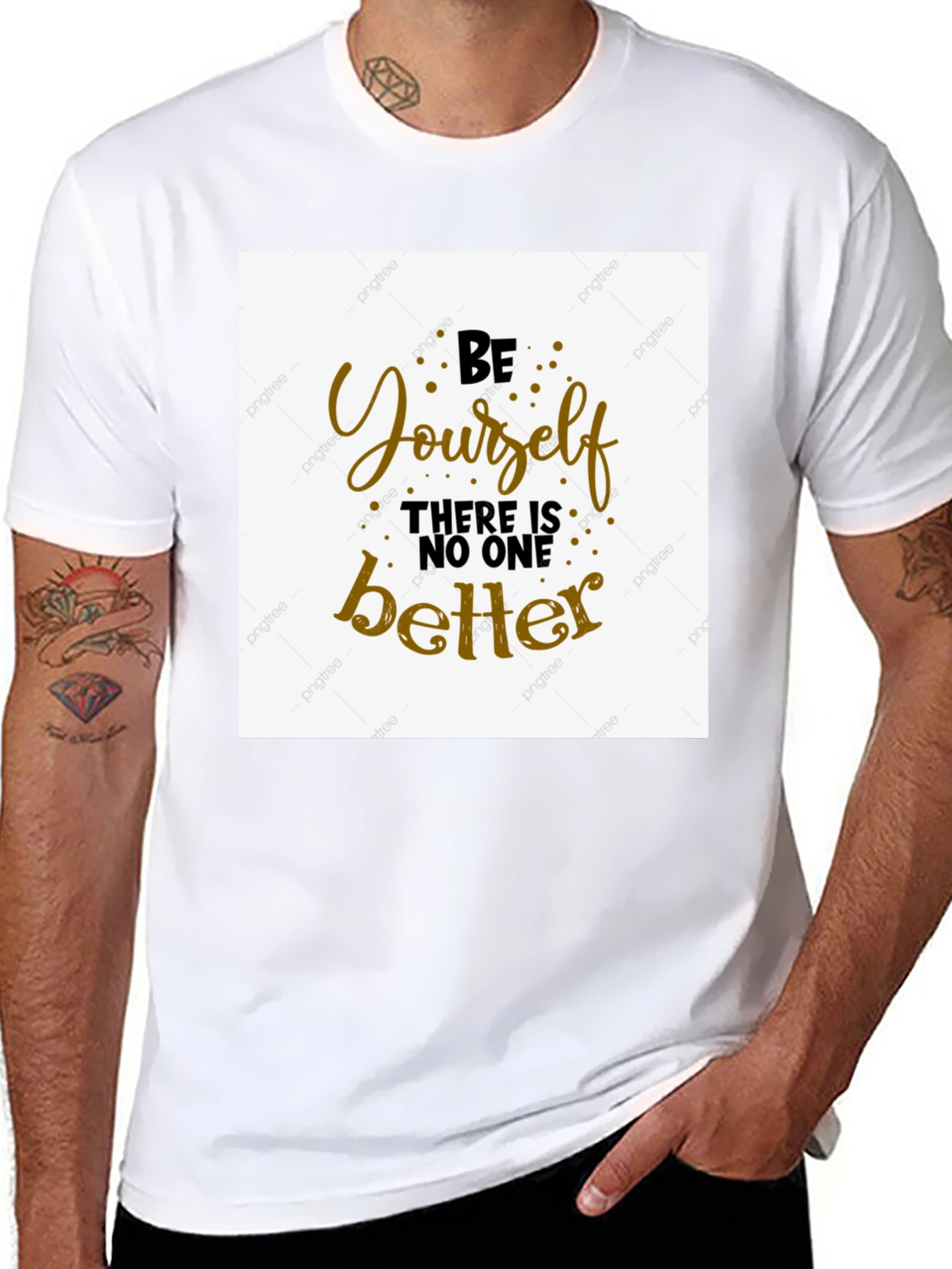 Be Yourself Graphic Tee - Black Cotton T-Shirt