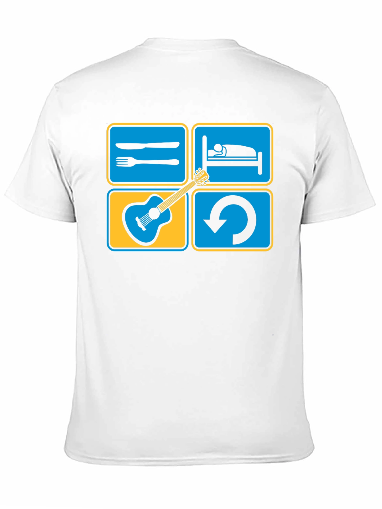 Eat Sleep Guitar Repeat Black T-Shirt