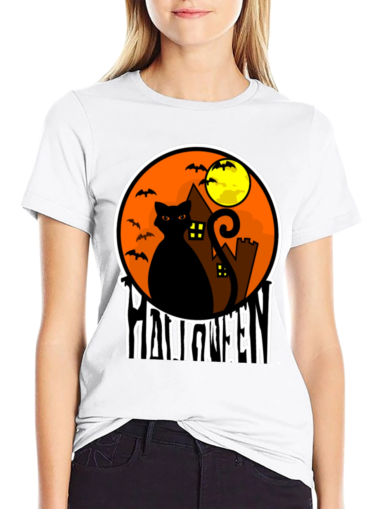 Halloween Black Cat T-Shirt
