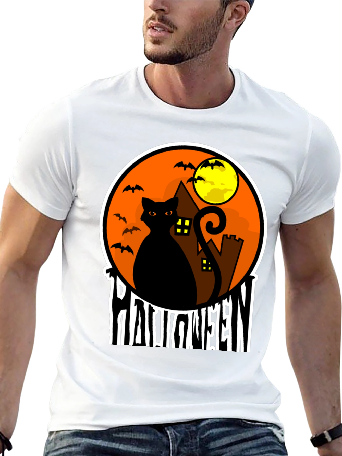 Halloween Black Cat T-Shirt