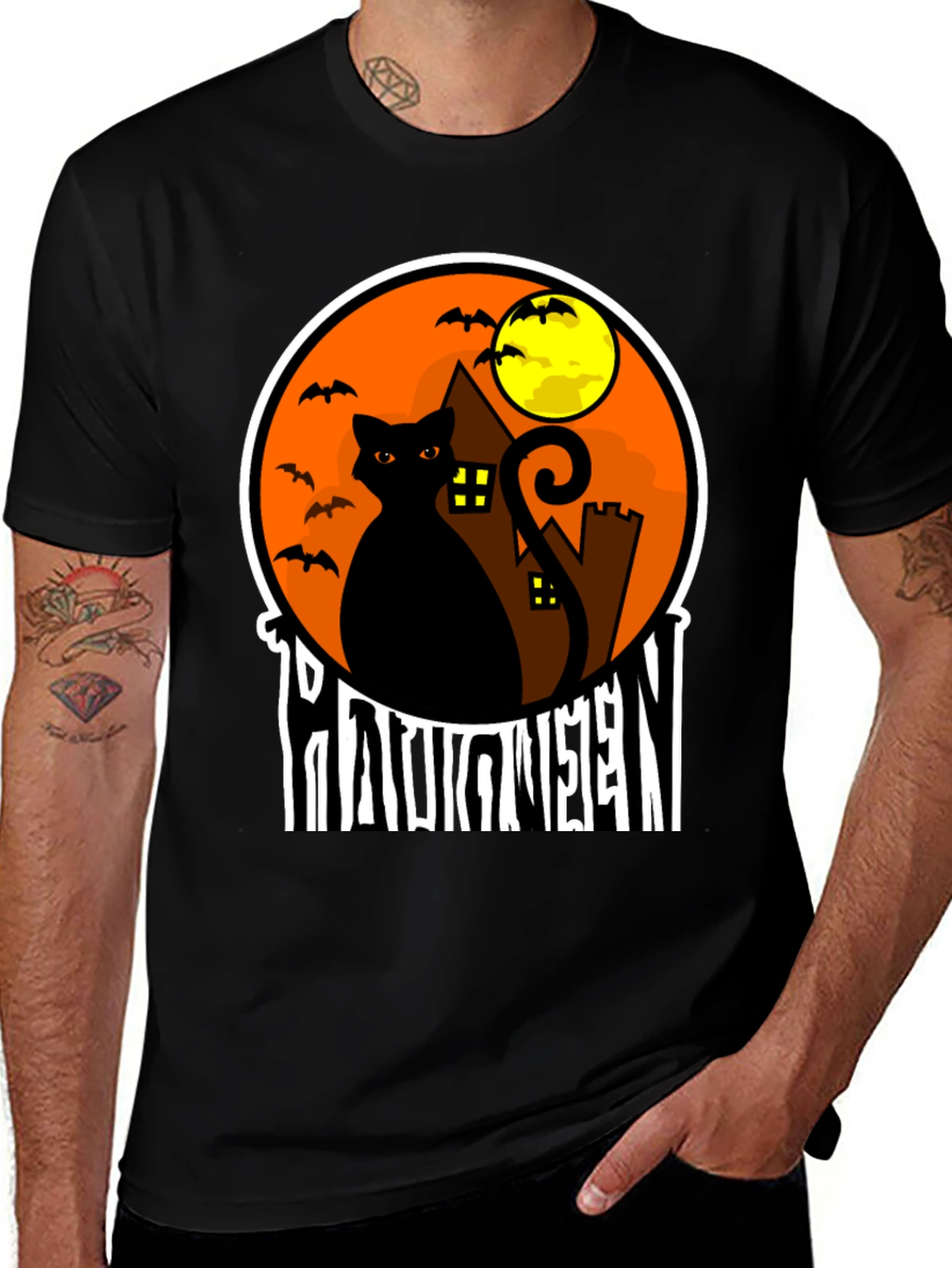 Halloween Black Cat T-Shirt