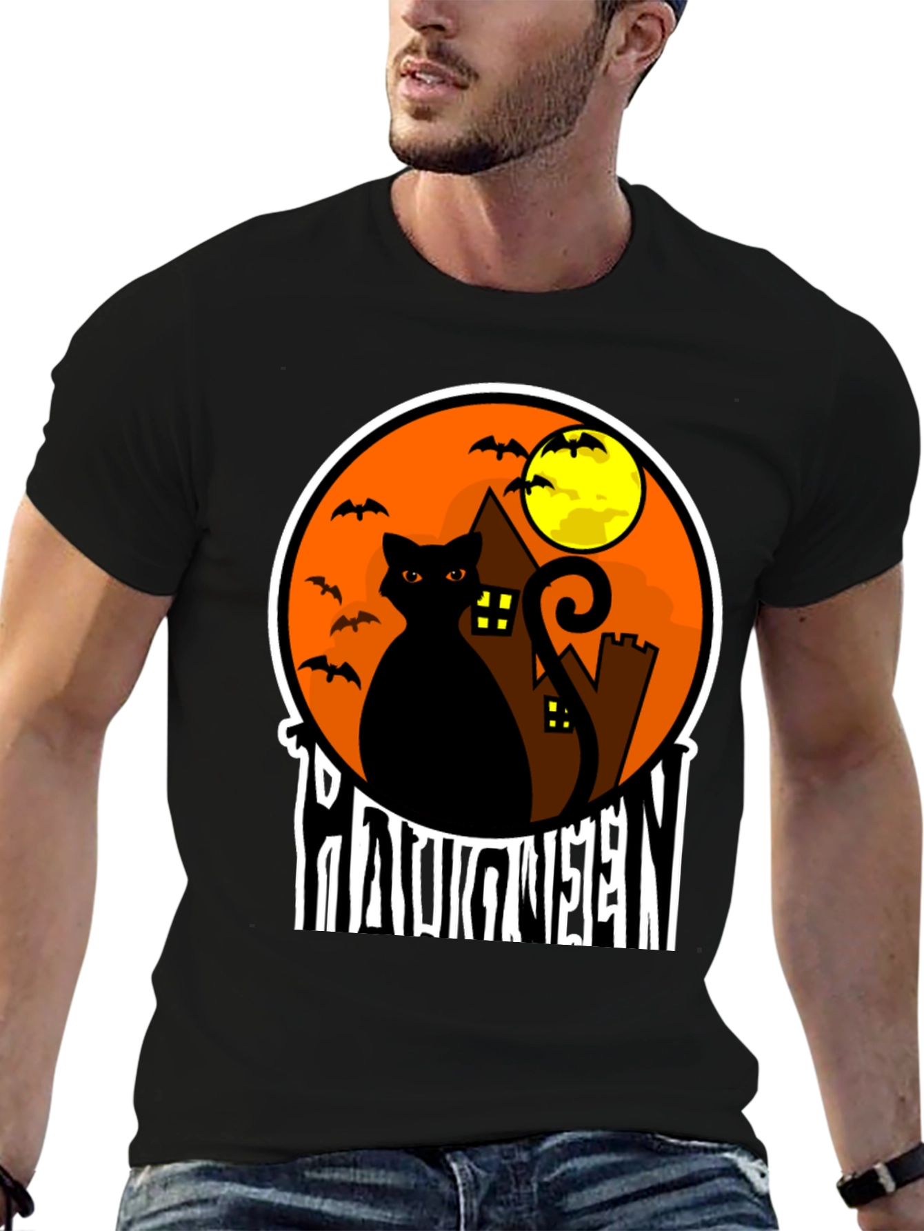 Halloween Black Cat T-Shirt