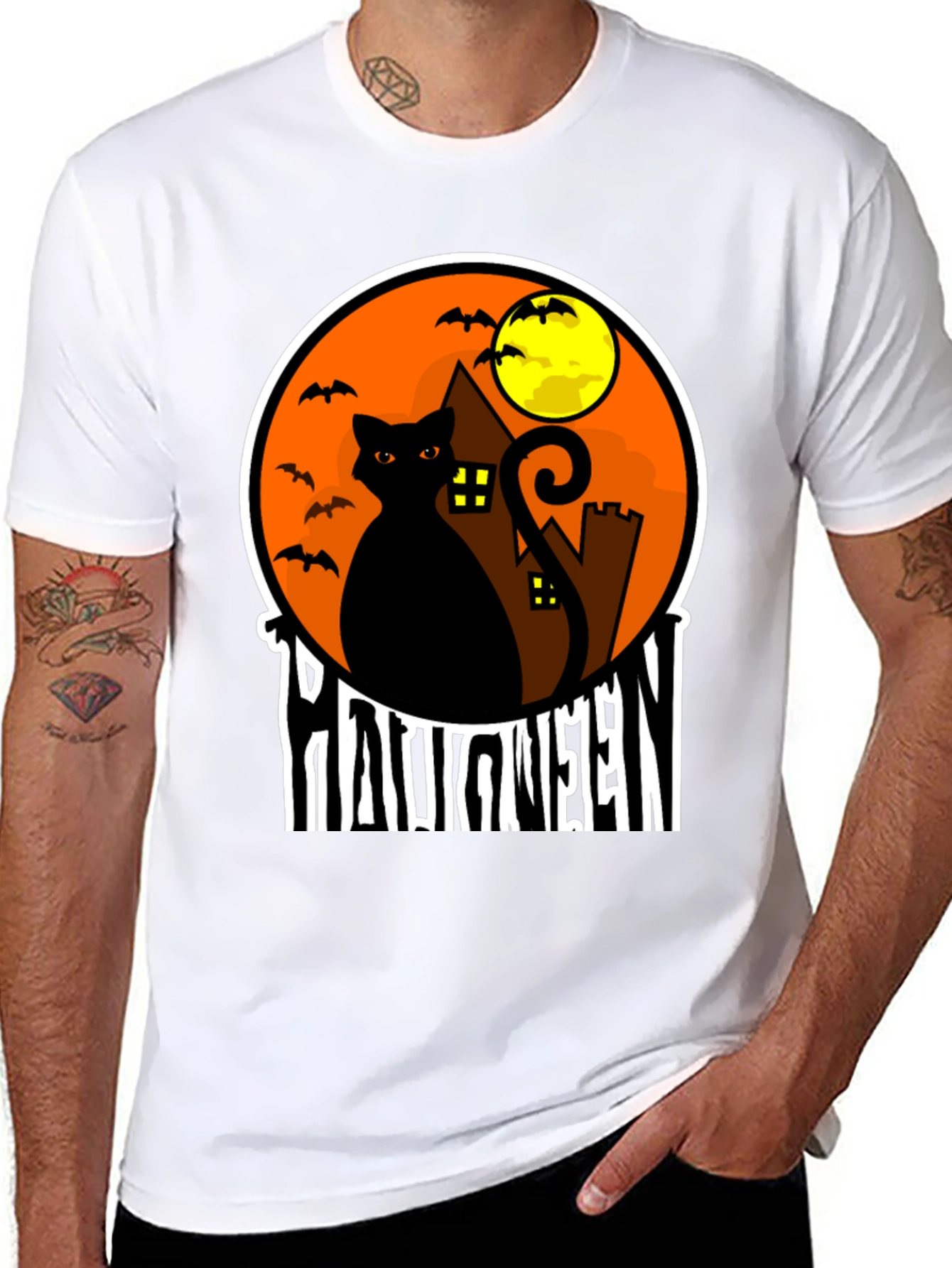 Halloween Black Cat T-Shirt