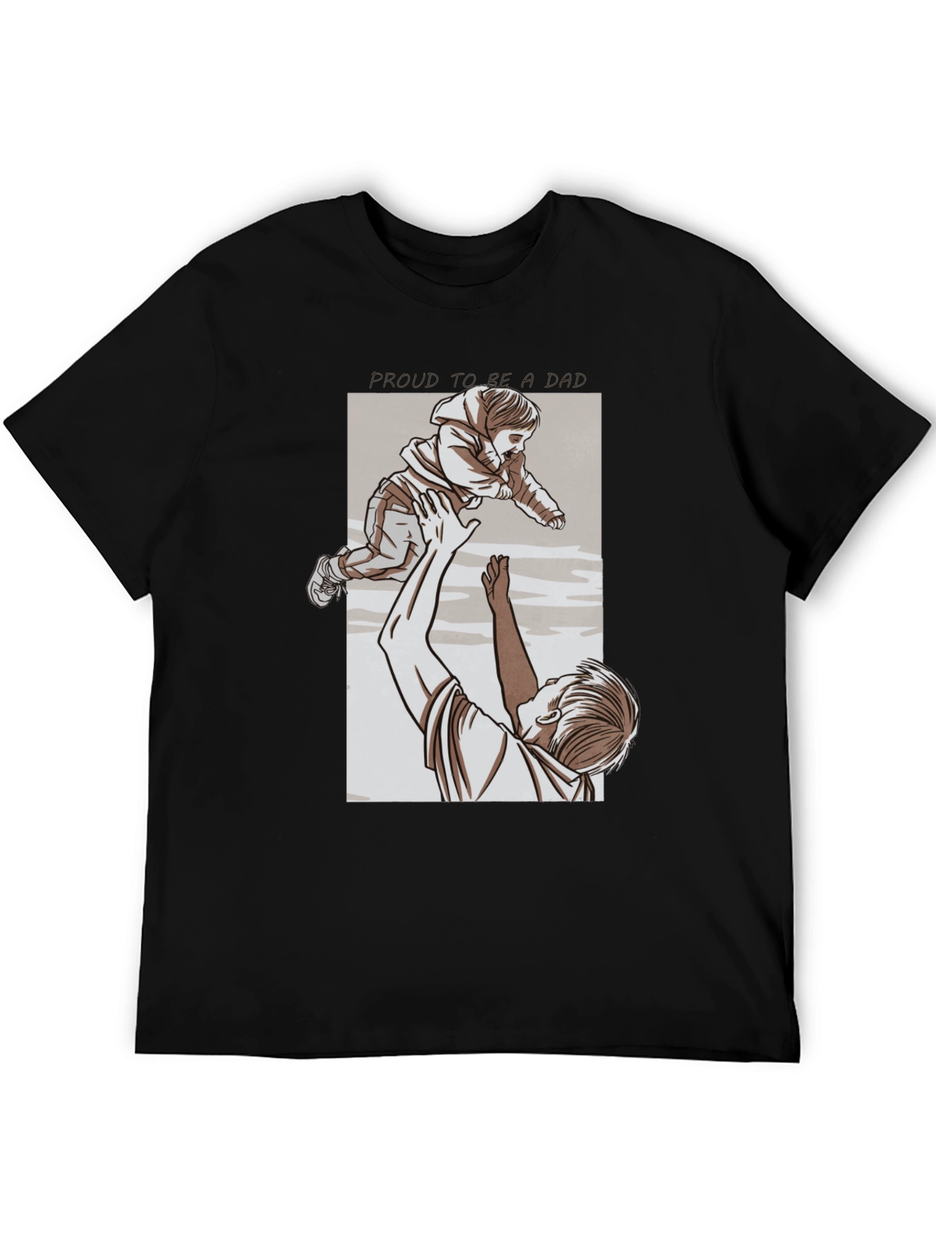 Proud Dad Graphic Tee - Black Cotton T-Shirt