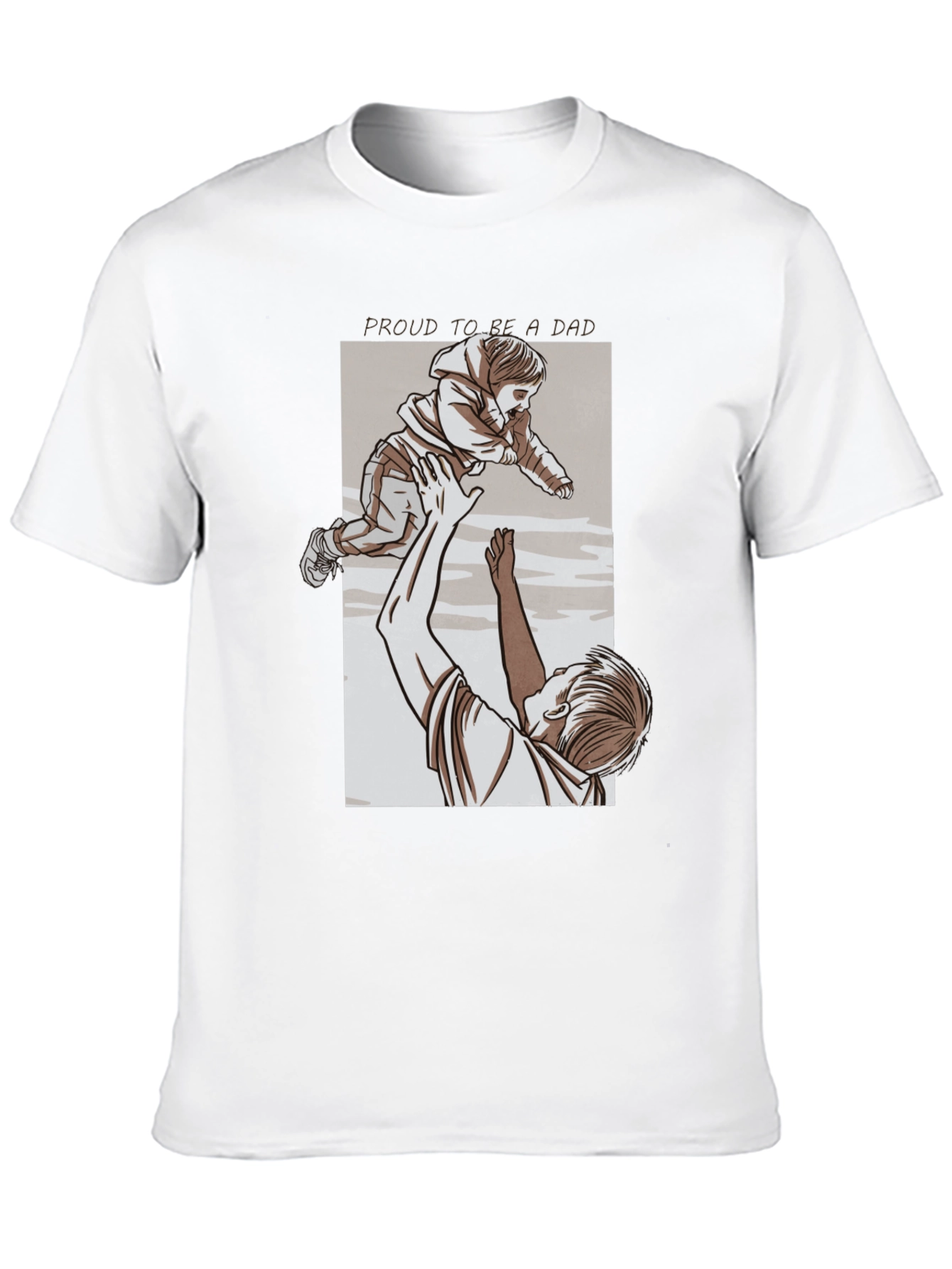 Proud Dad Graphic Tee - Black Cotton T-Shirt