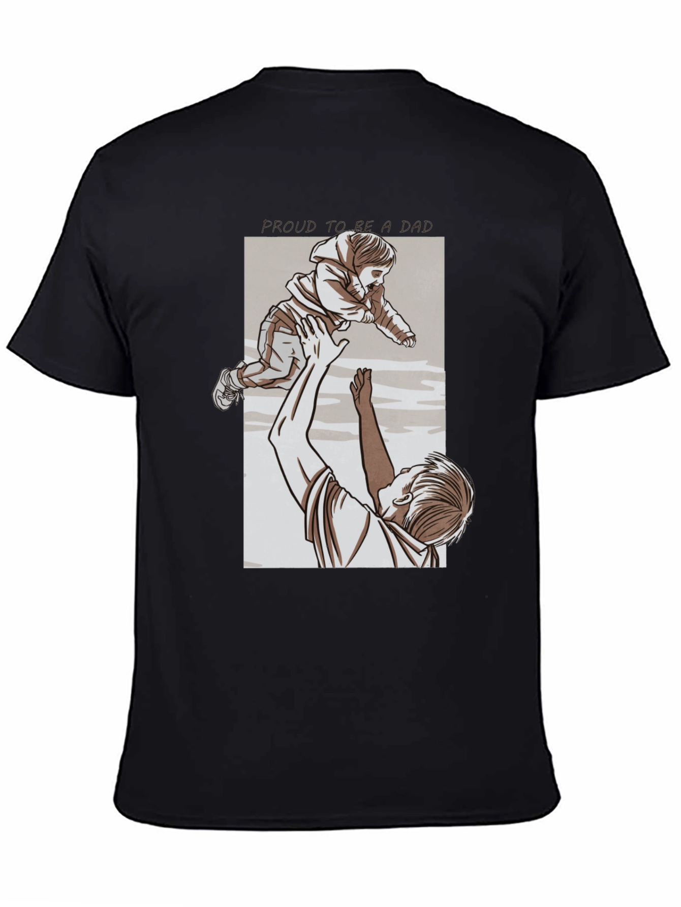 Proud Dad Graphic Tee - Black Cotton T-Shirt