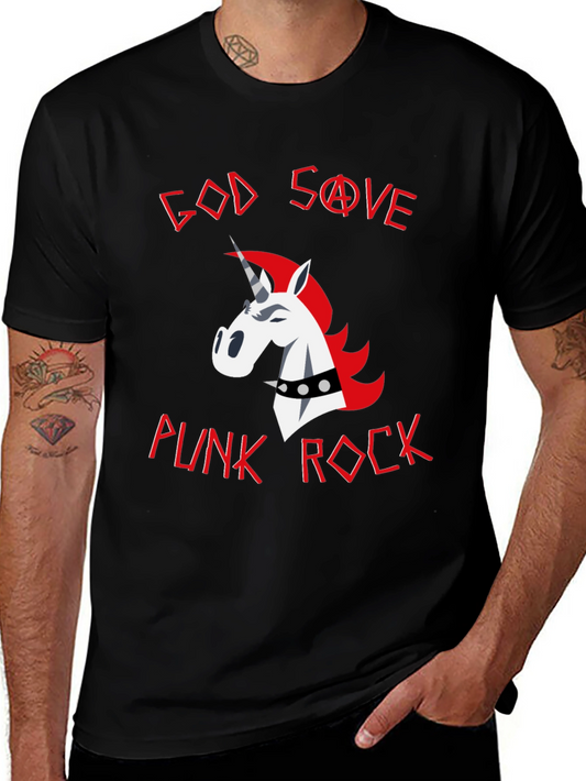 God Save Punk Rock Unicorn Graphic Tee