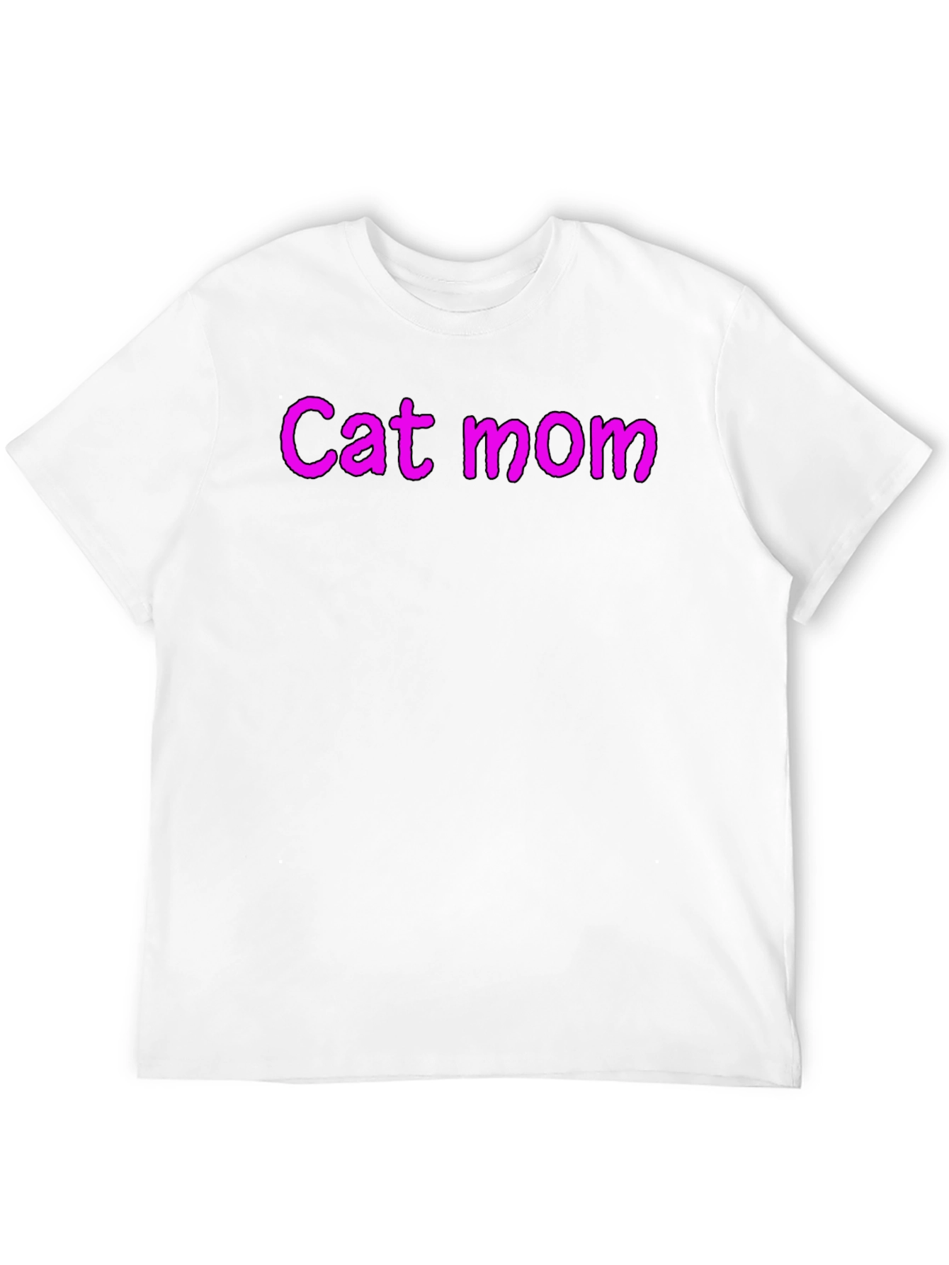 Cat Mom Black Crew Neck T-Shirt