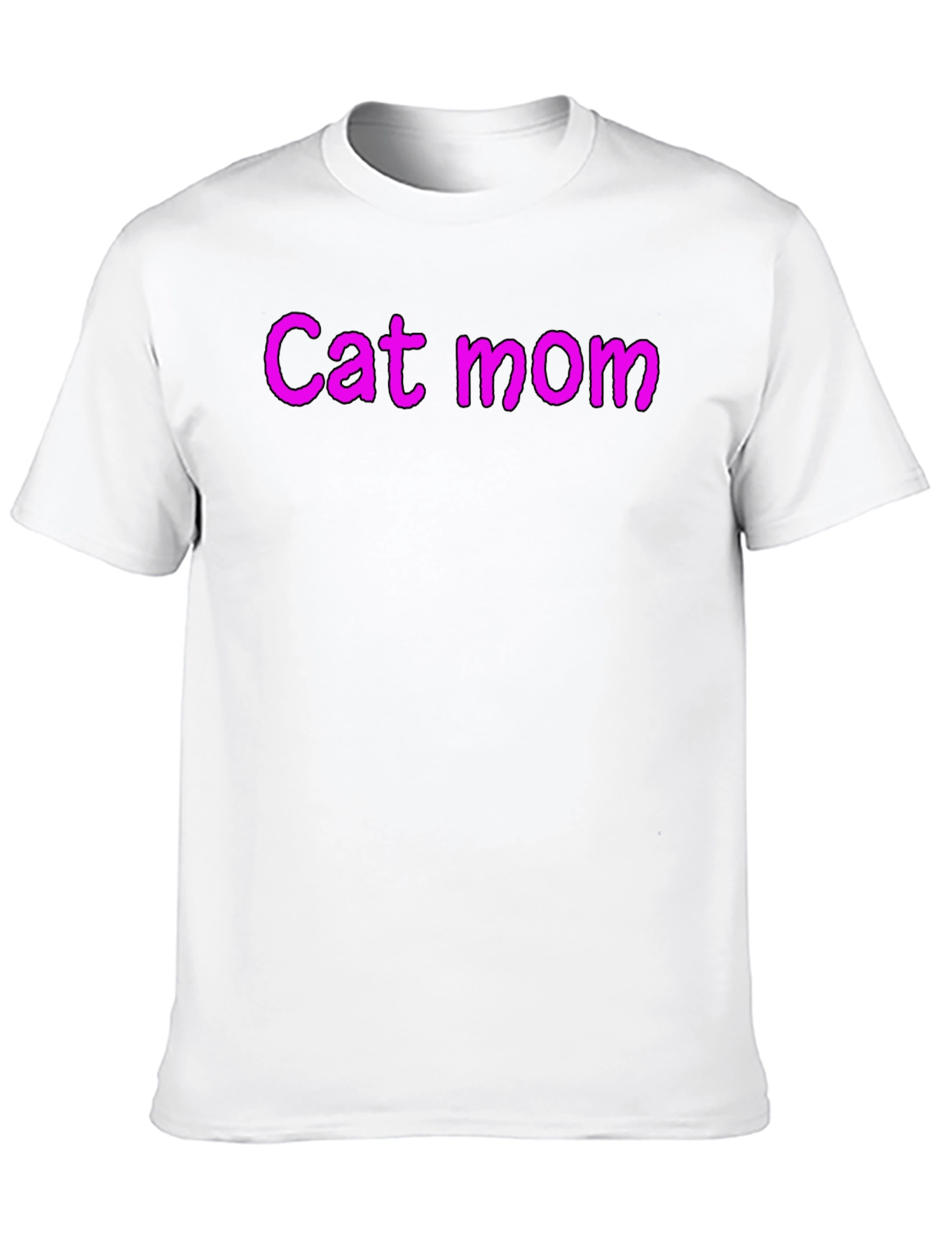 Cat Mom Black Crew Neck T-Shirt