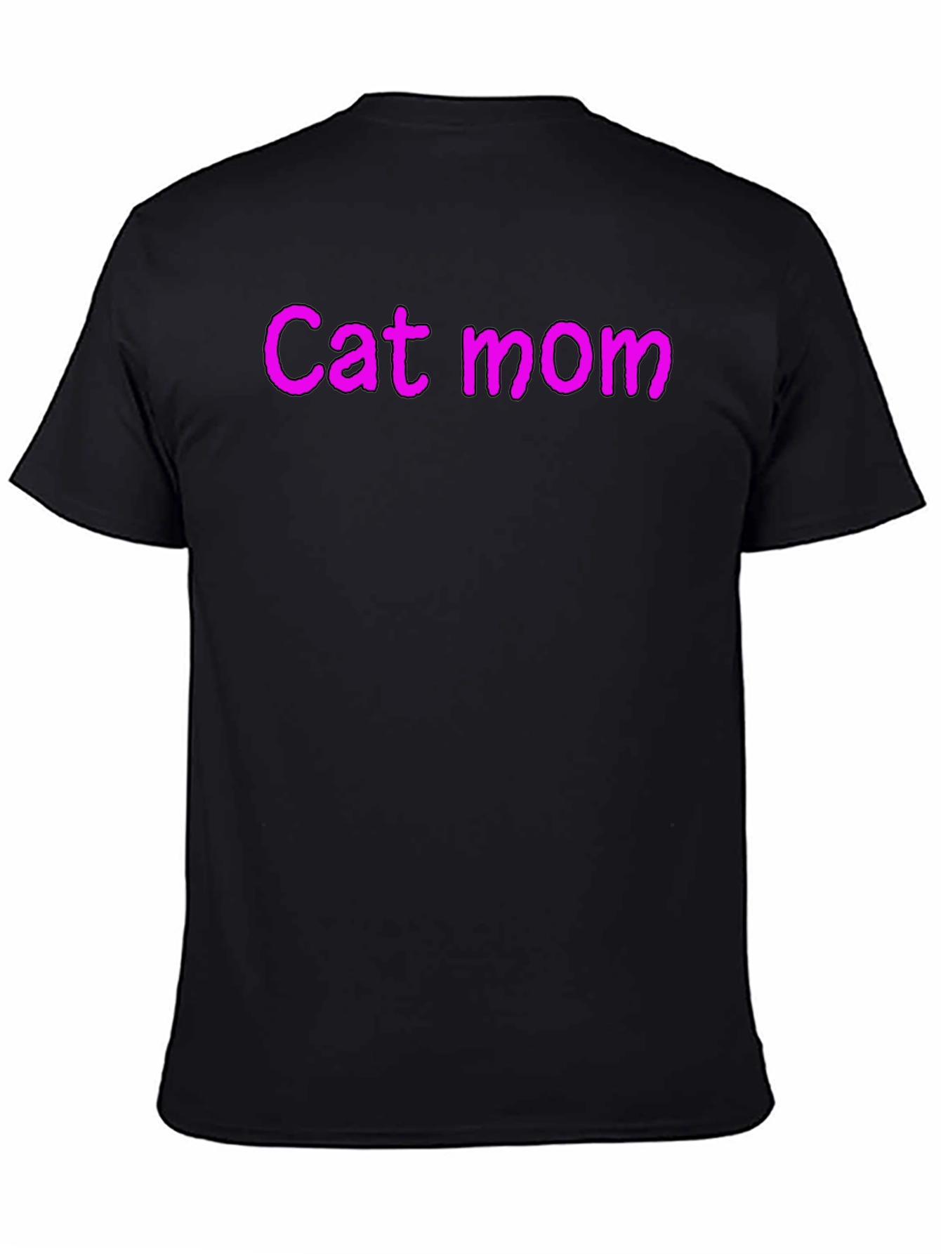 Cat Mom Black Crew Neck T-Shirt