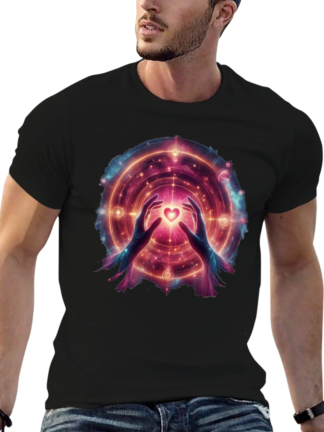 Cosmic Heart T-Shirt - Spiritual Design