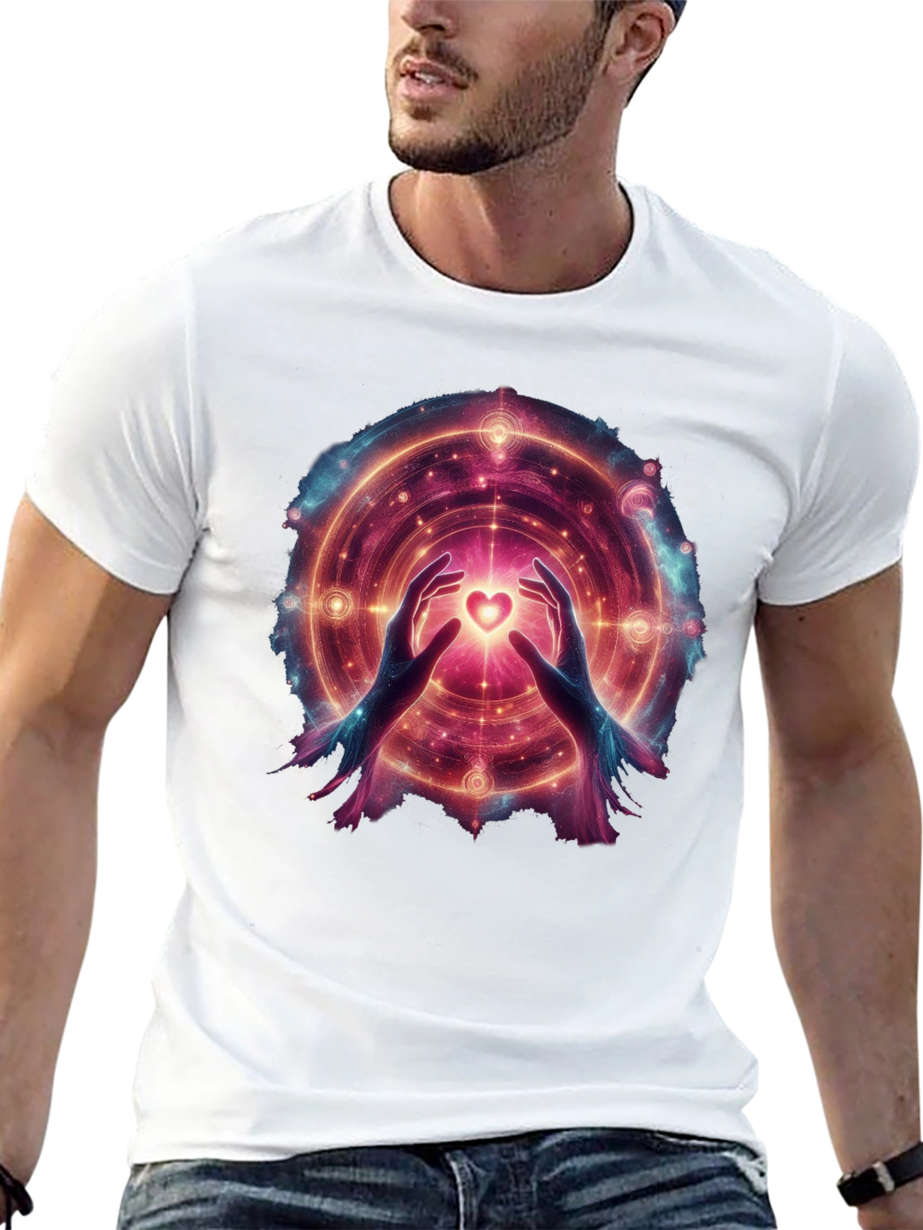 Cosmic Heart T-Shirt - Spiritual Design