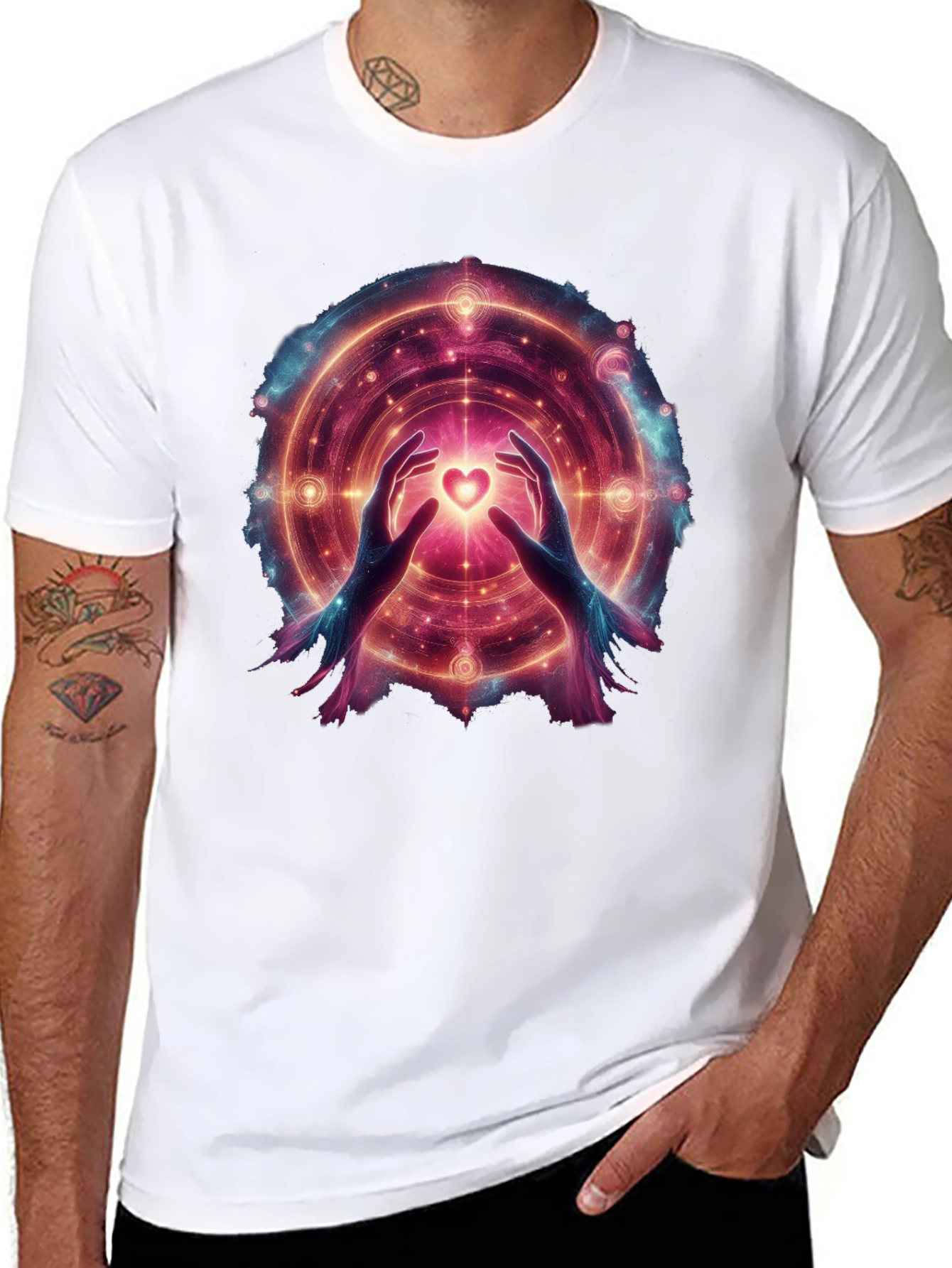 Cosmic Heart T-Shirt - Spiritual Design