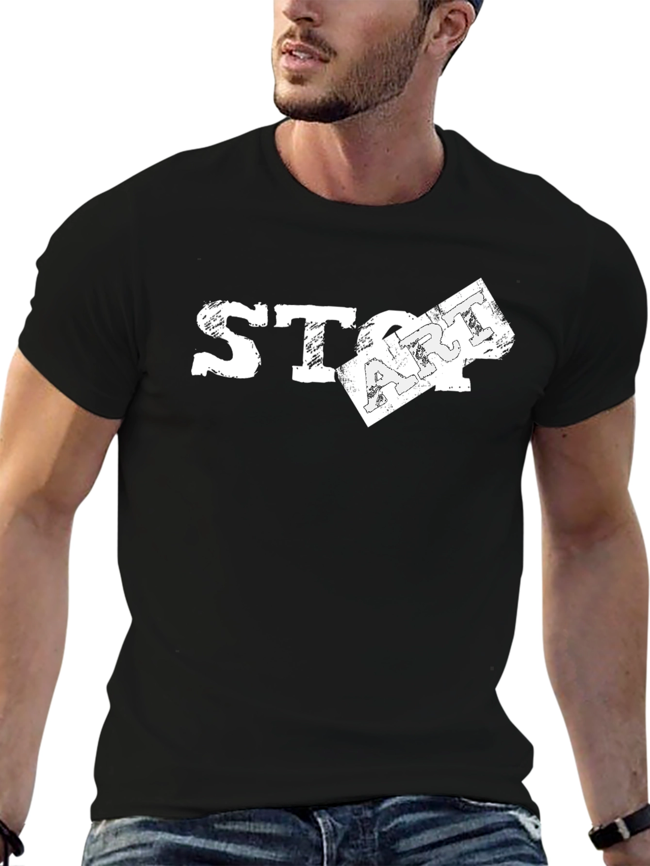 Stop Art T-Shirt - Distressed Graphic Tee