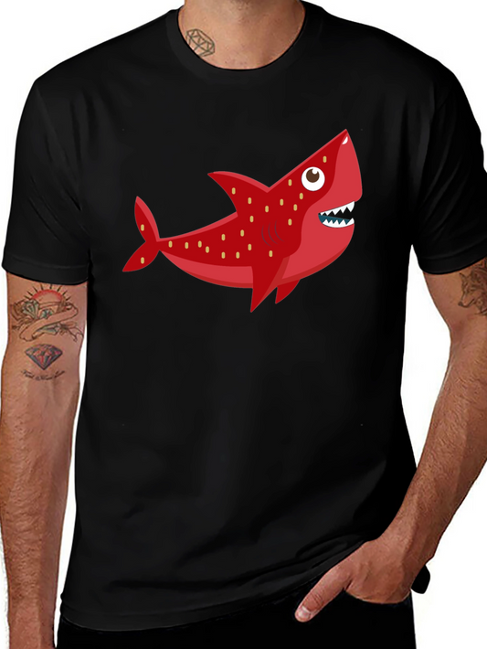 Fun Shark Graphic Tee - Black Cotton Blend